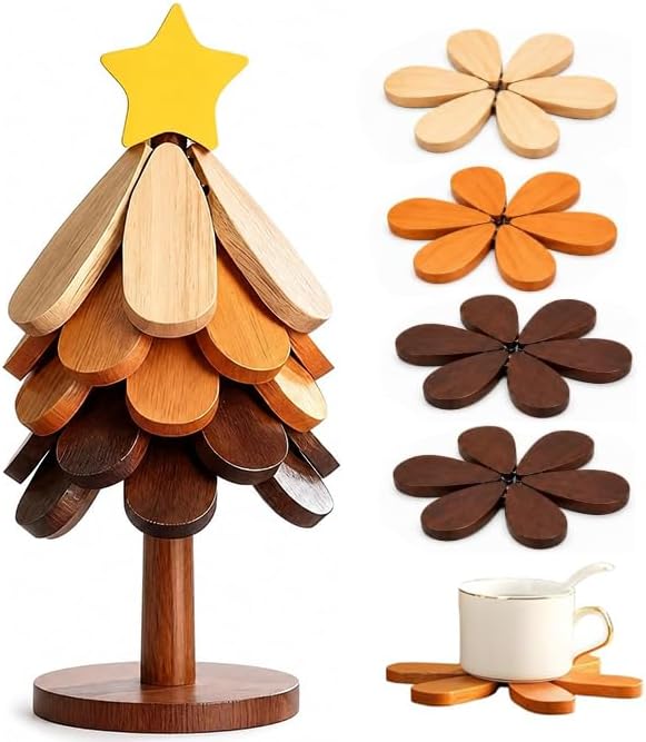 Christmas Tree Trivet & Coaster Set