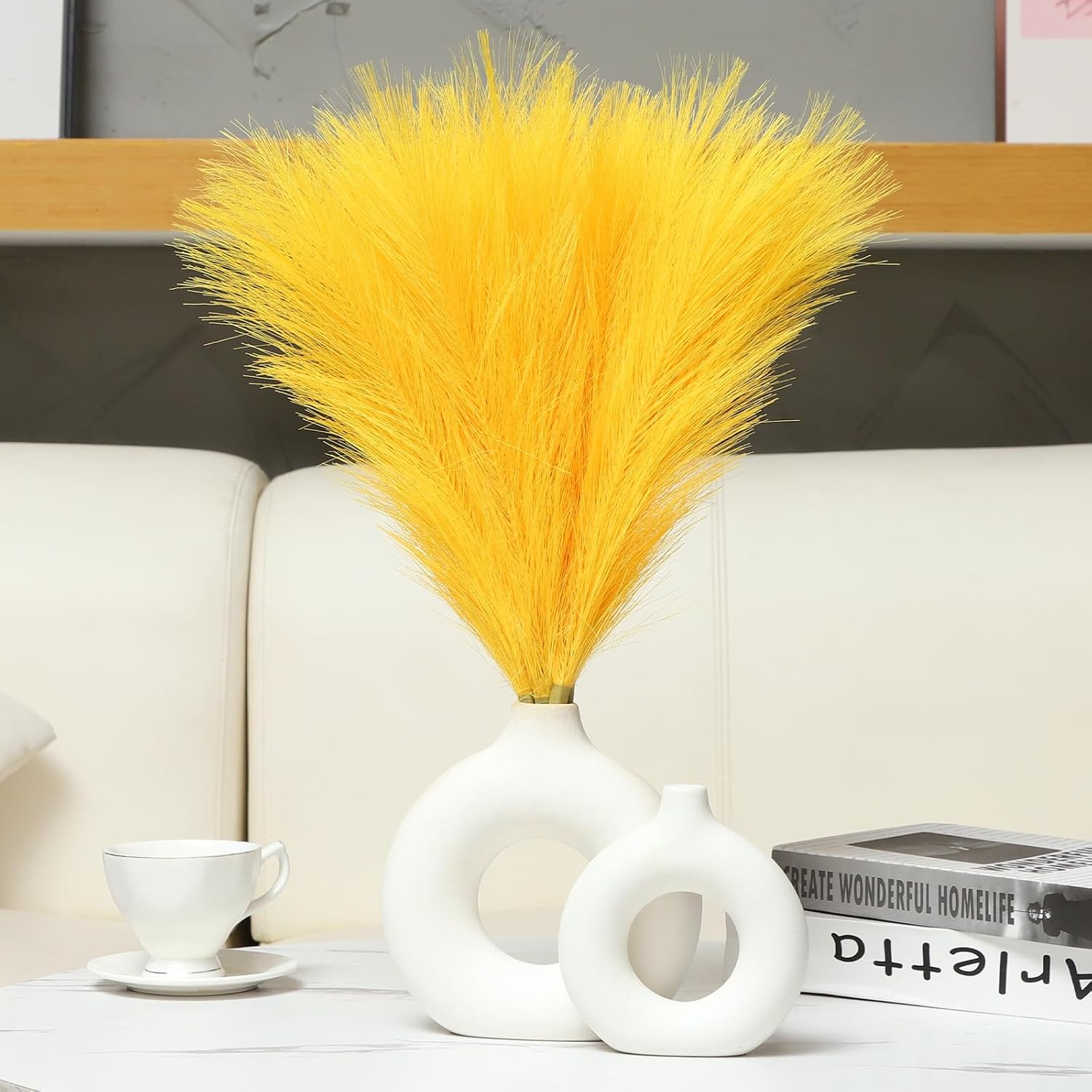 Faux Pampas Grass Decor