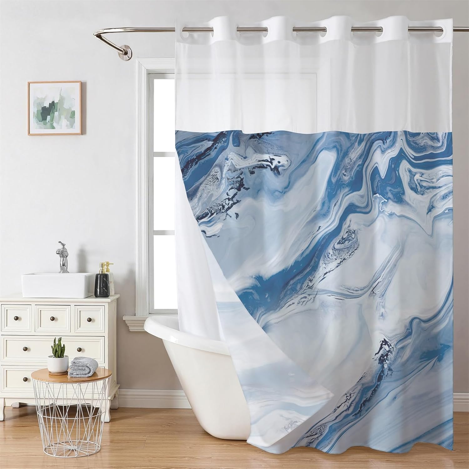 Snap In Shower Curtain