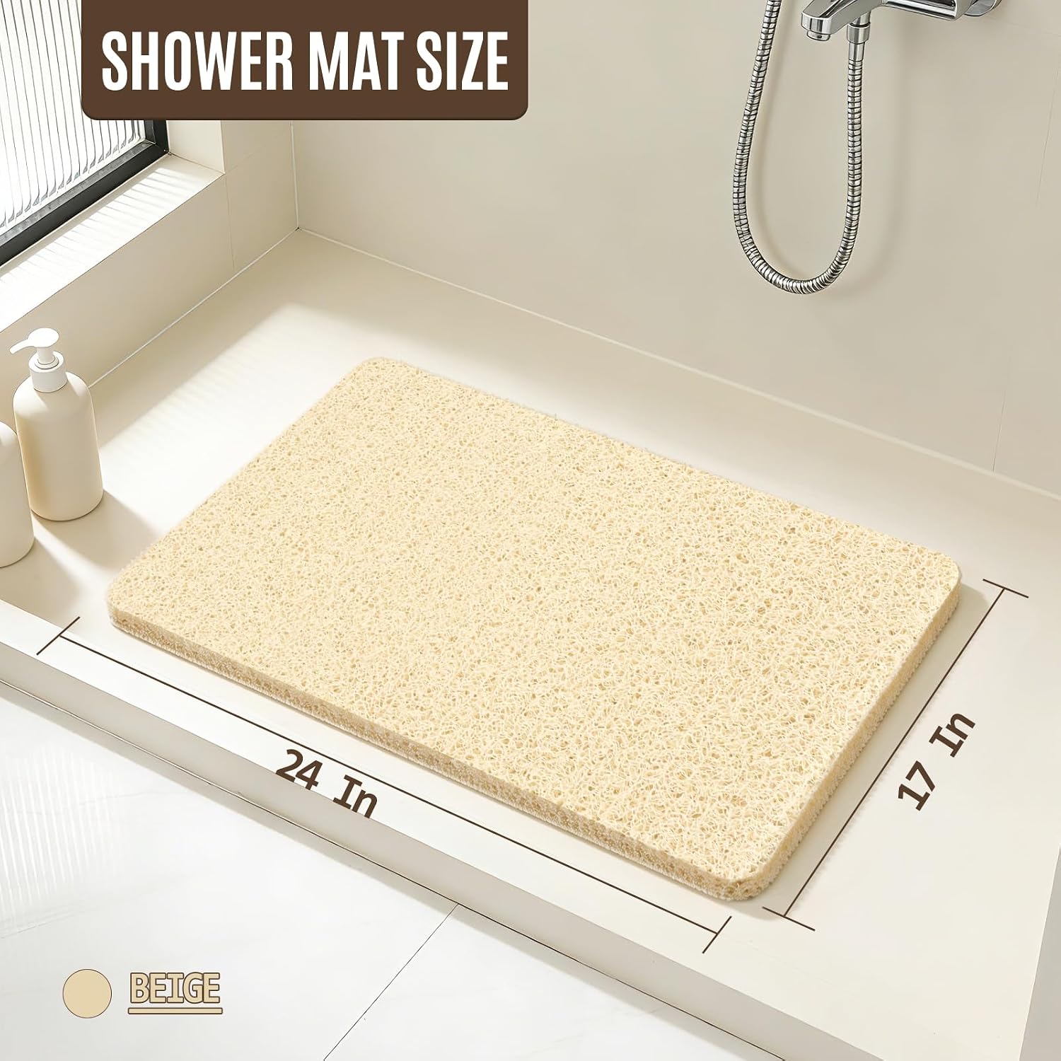 Loofah Foot Scrubber Non-Slip Shower Mat
