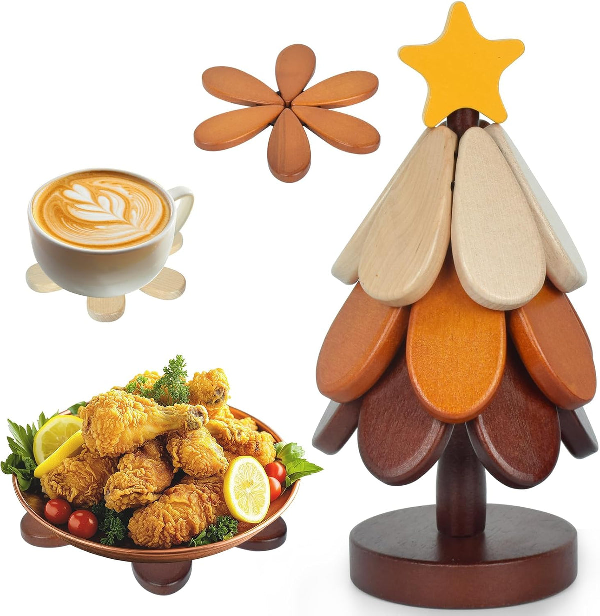 Christmas Tree Trivet & Coaster Set