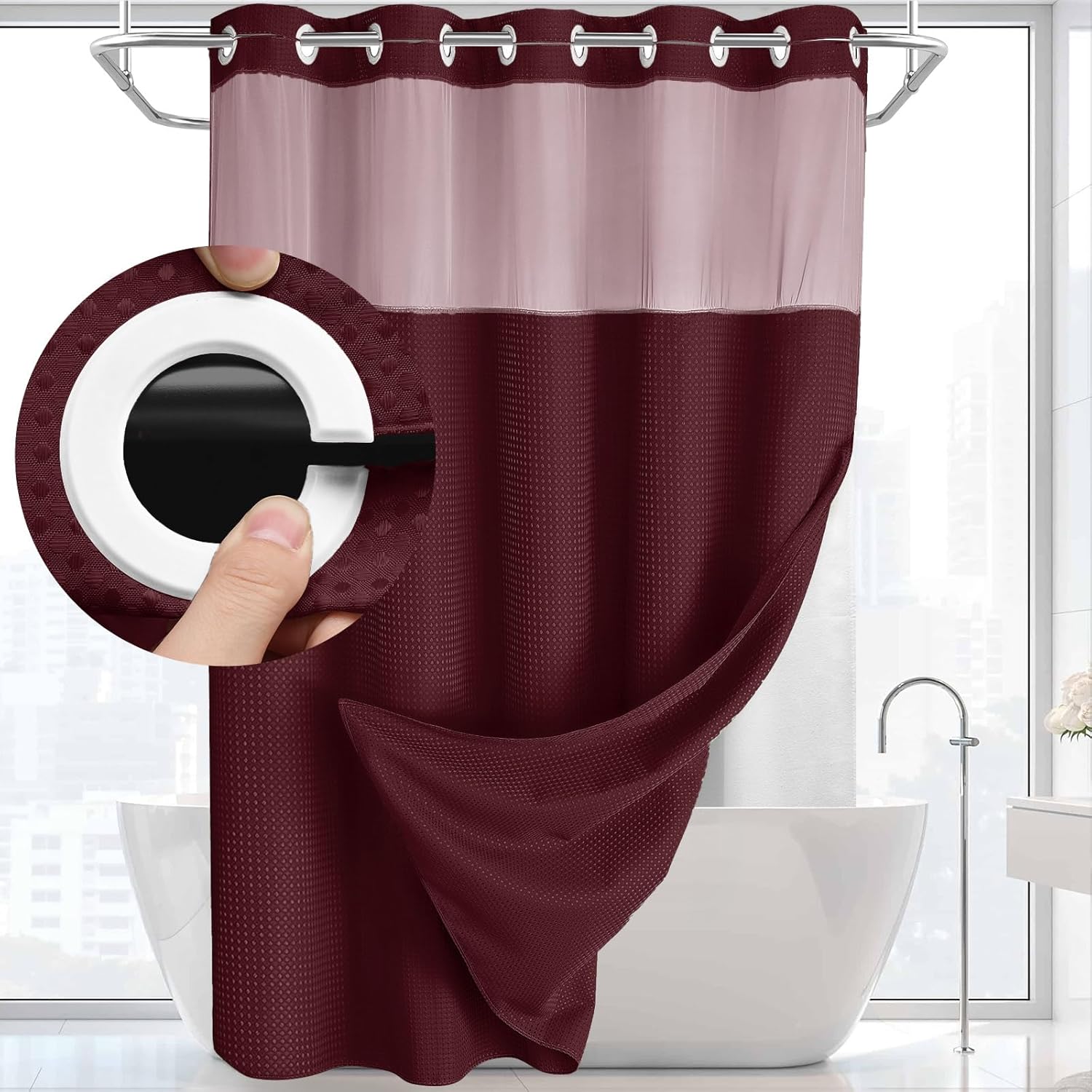 Snap In Shower Curtain