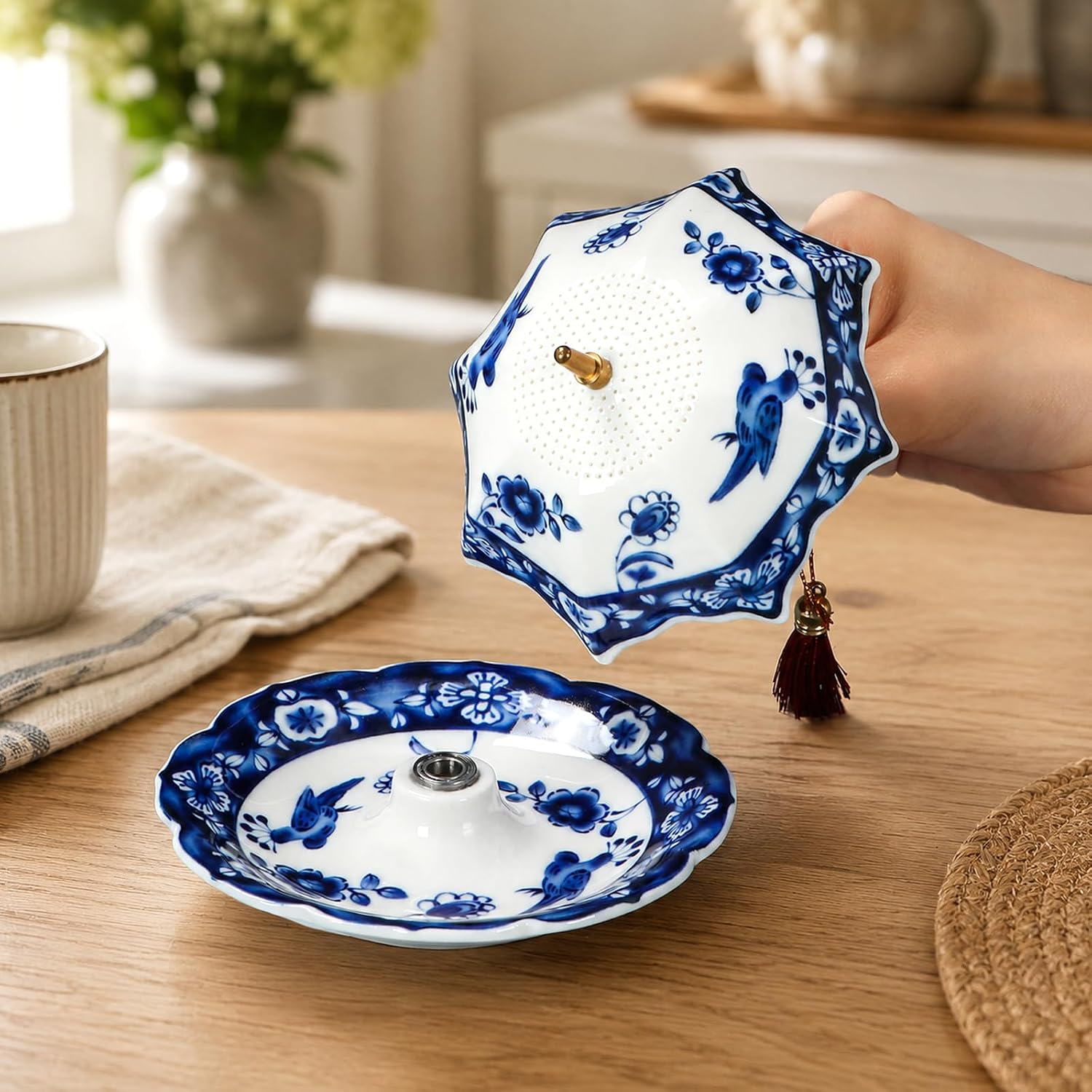Porcelain Umbrella Tea Strainer