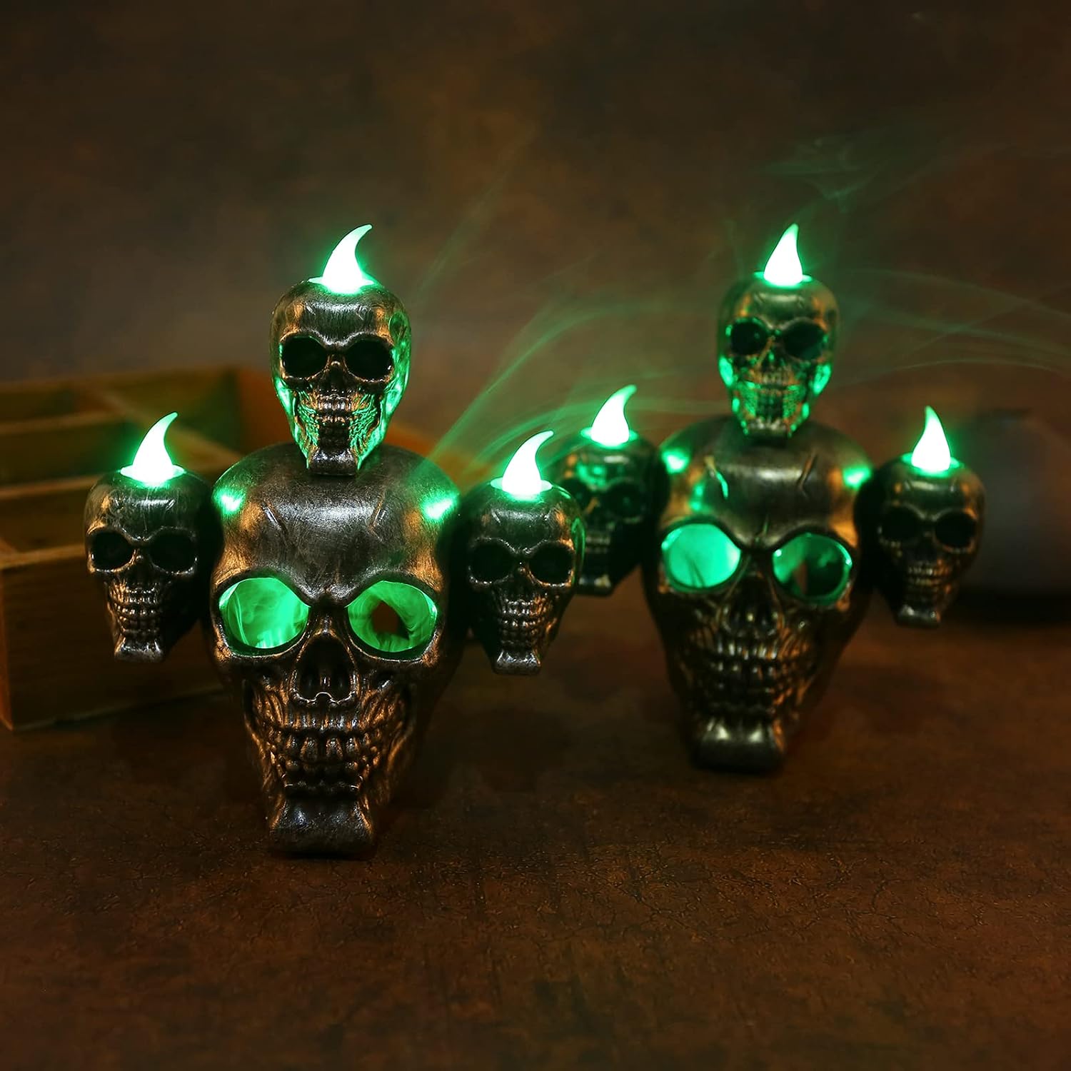 Skeleton Skull Candlestick Holder(2 Pack)