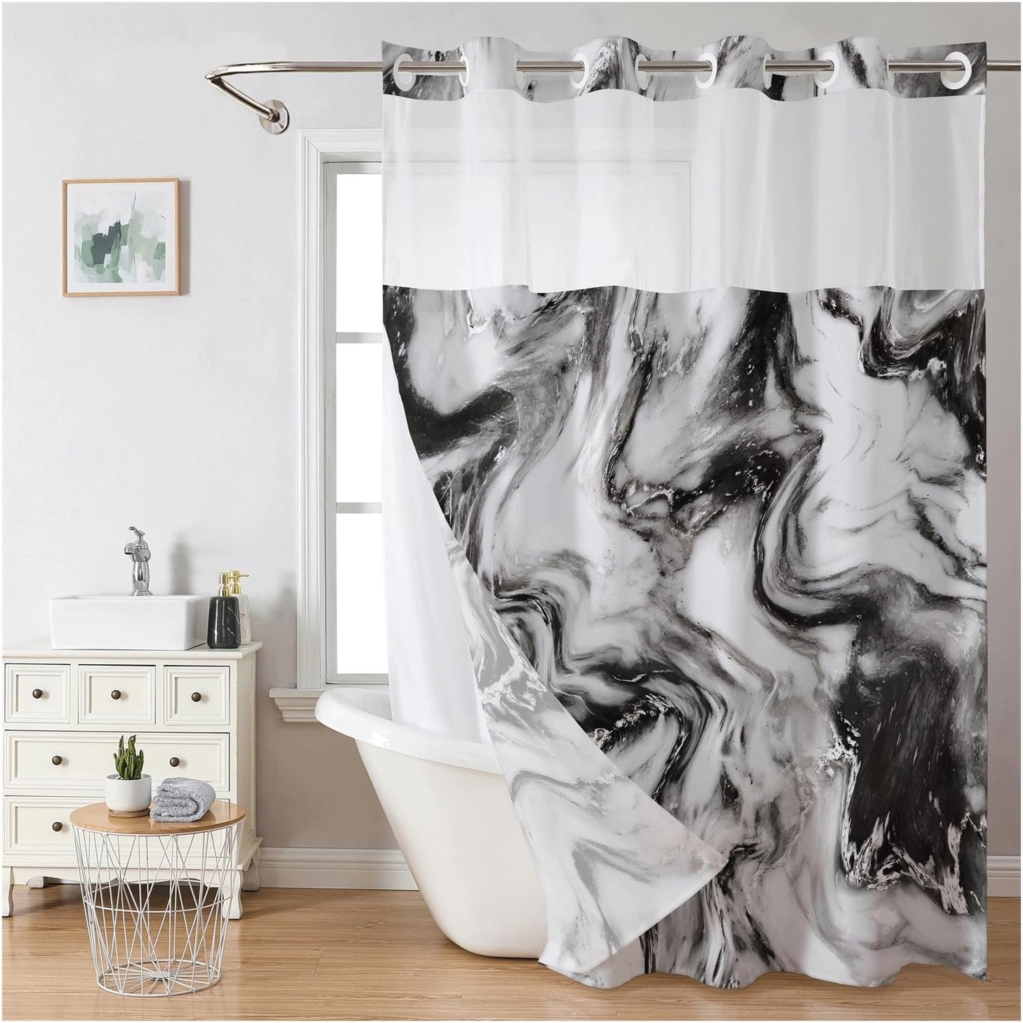 Snap In Shower Curtain