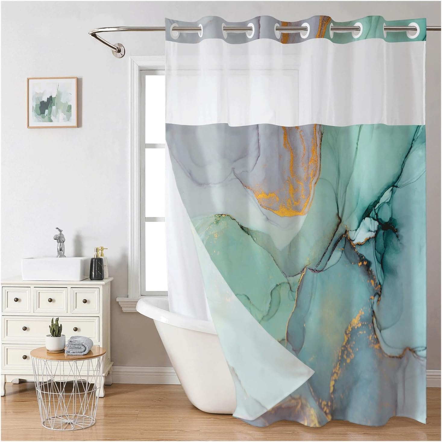Snap In Shower Curtain