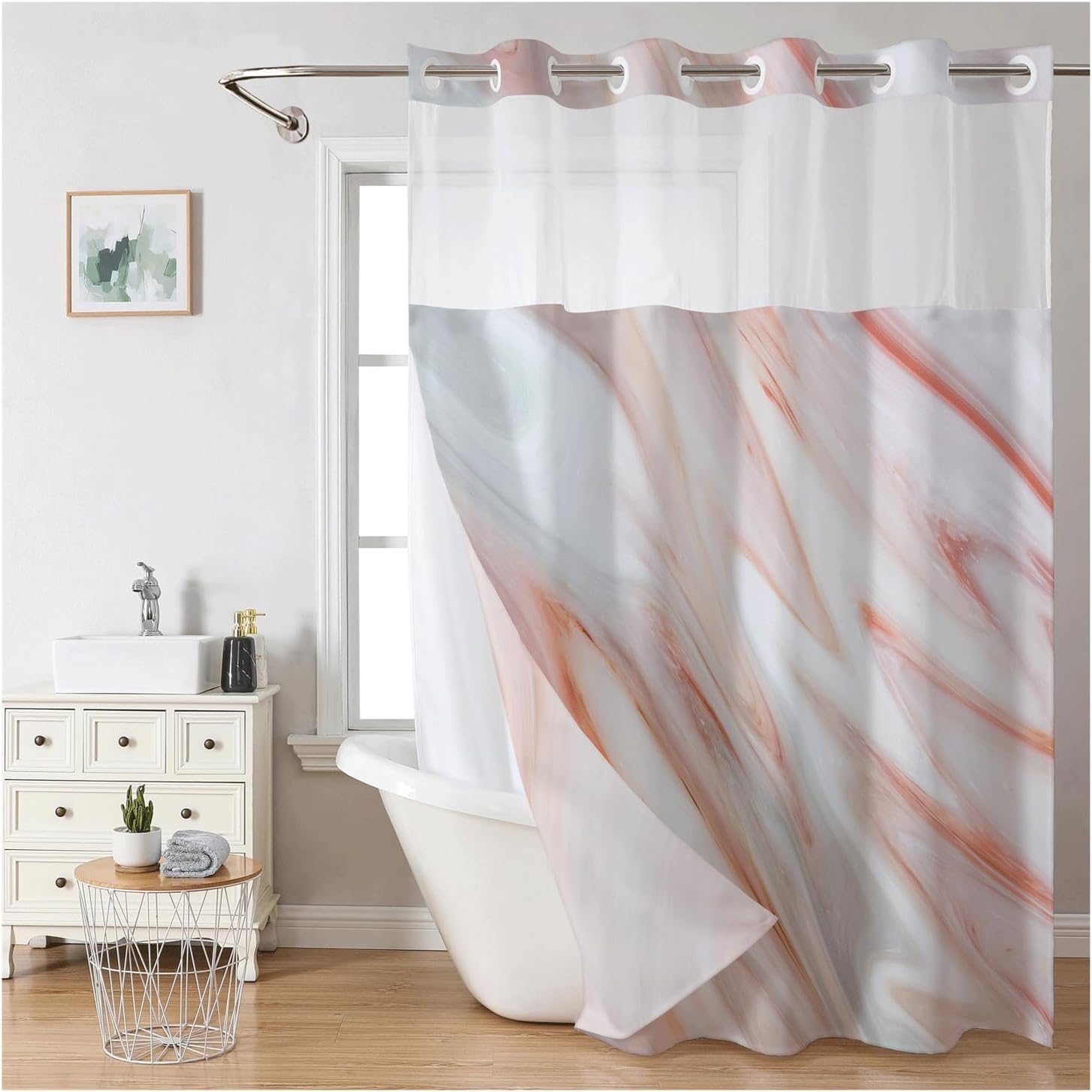 Snap In Shower Curtain