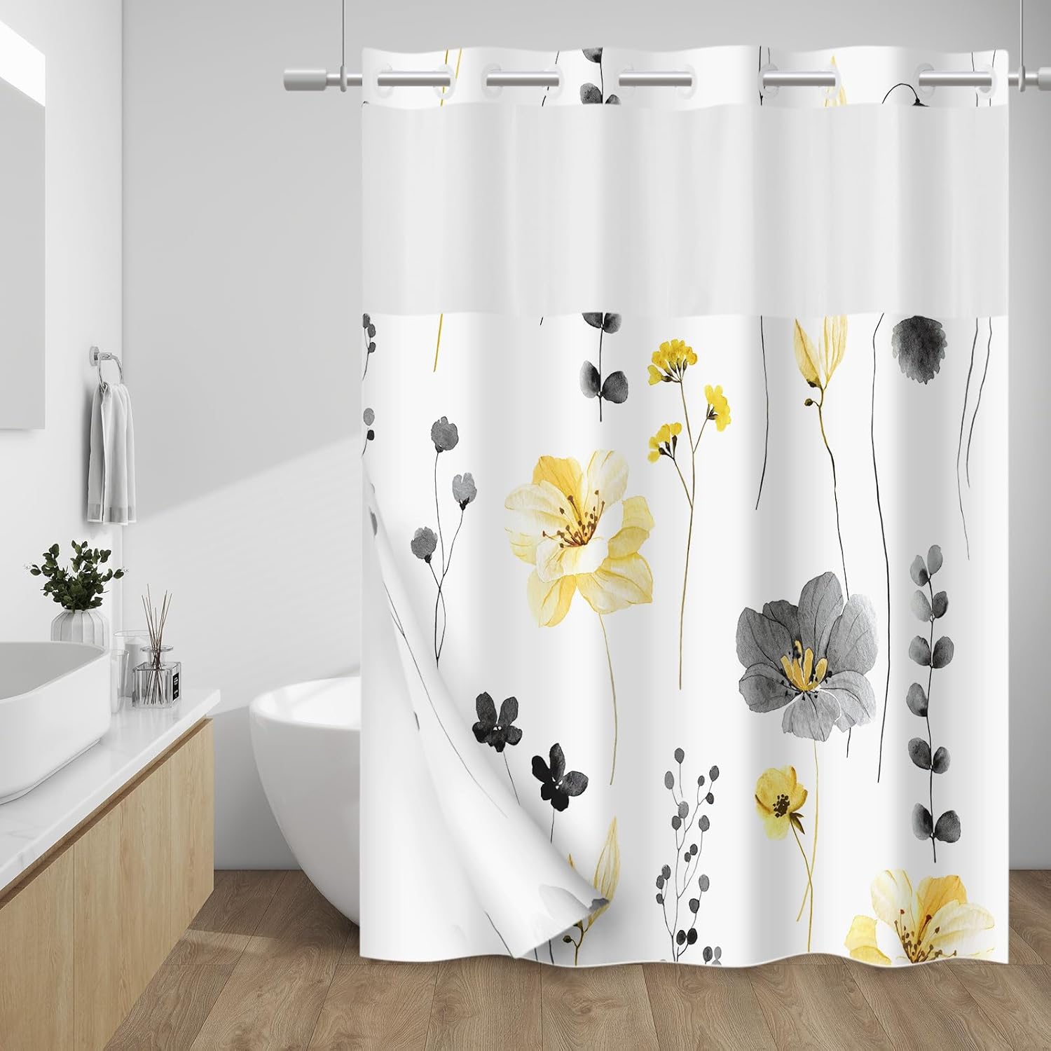 Snap In Shower Curtain
