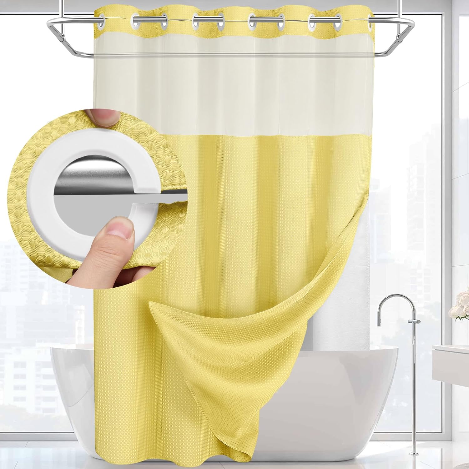 Snap In Shower Curtain