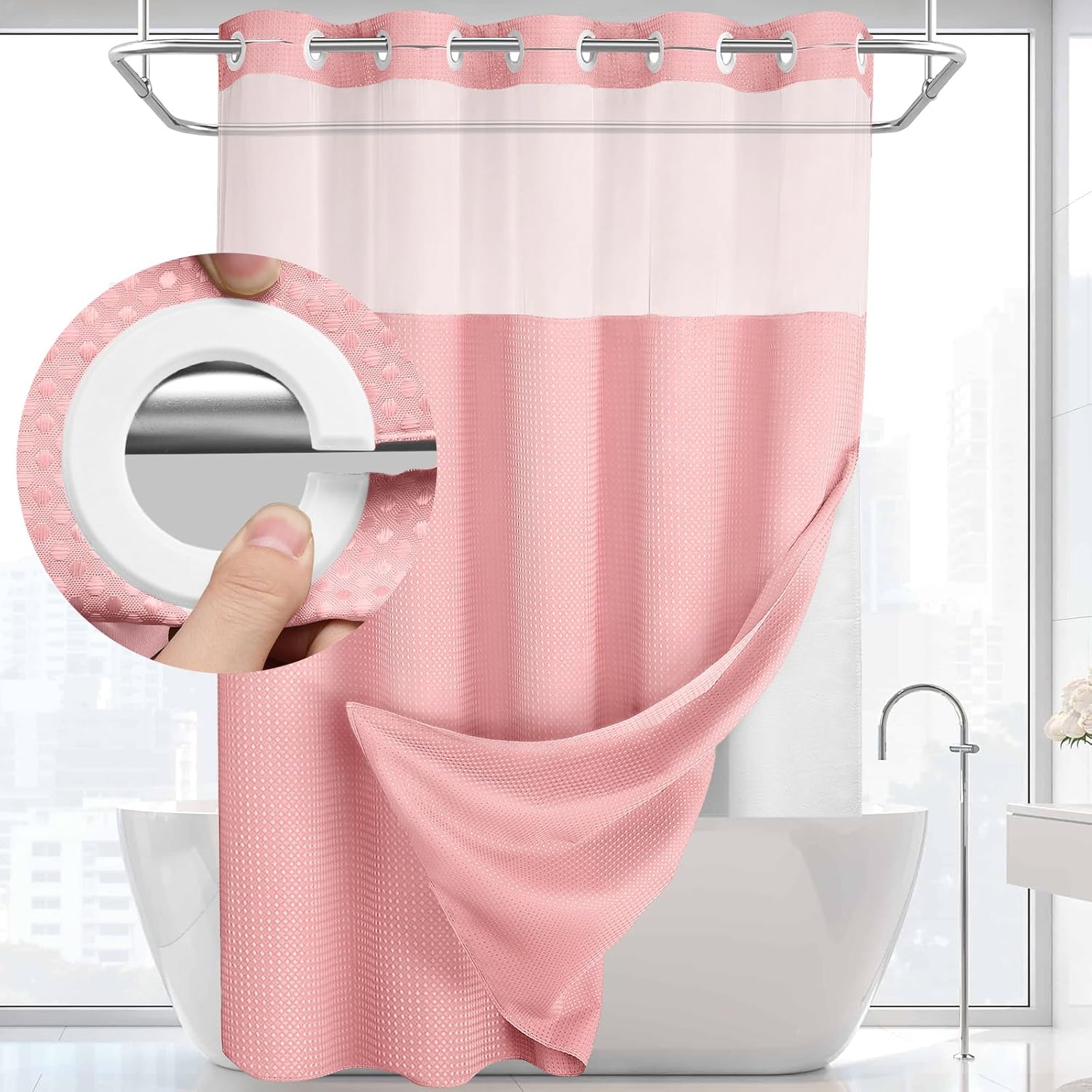 Snap In Shower Curtain