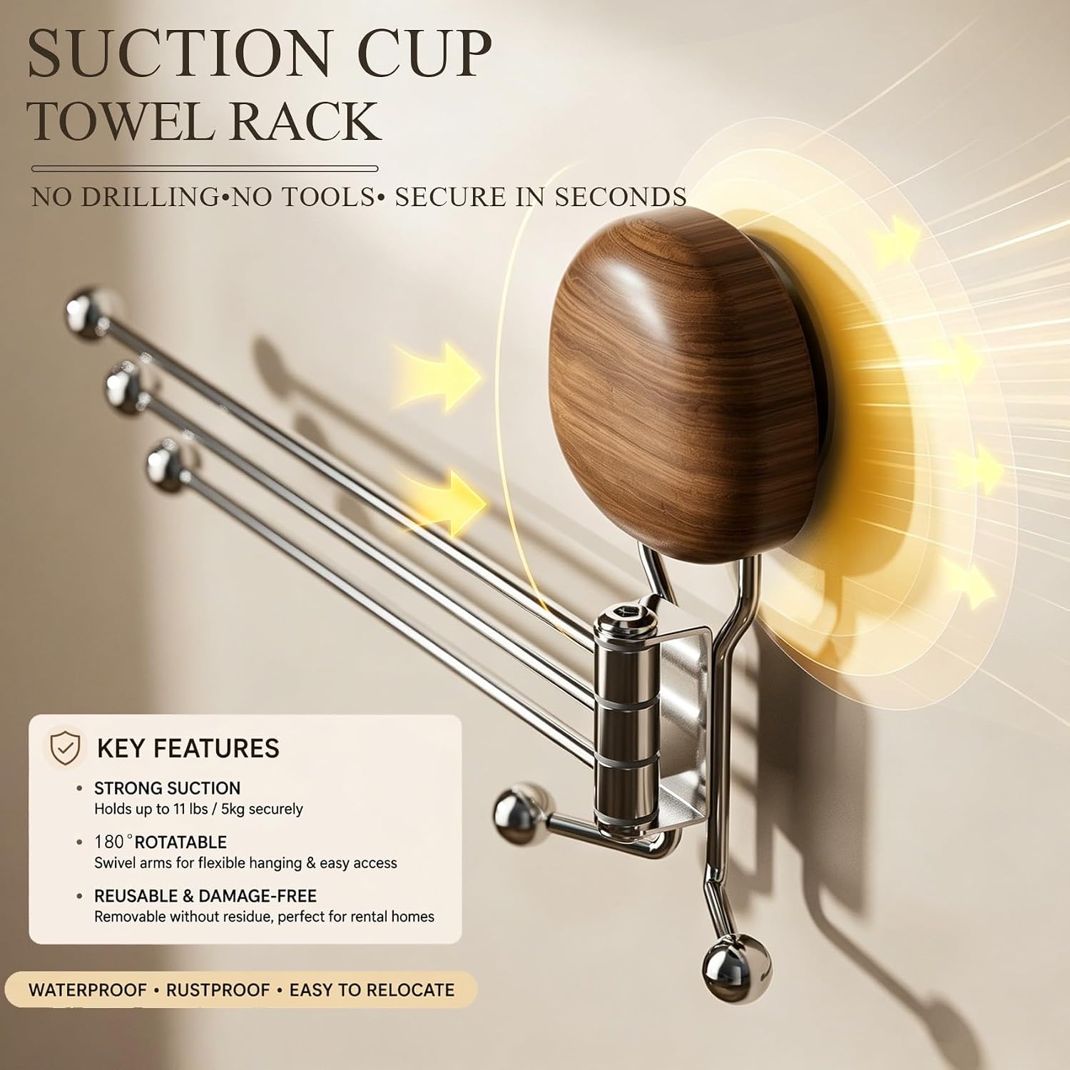 Suction Cup Towel Rack
