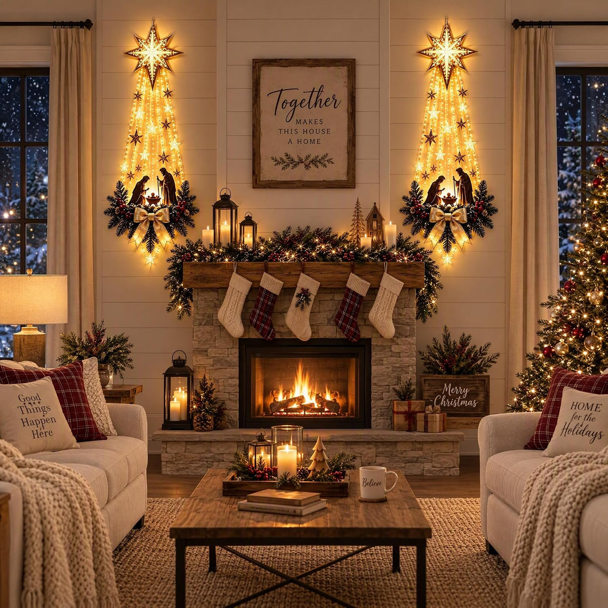 Holy Night Christmas Light Decor