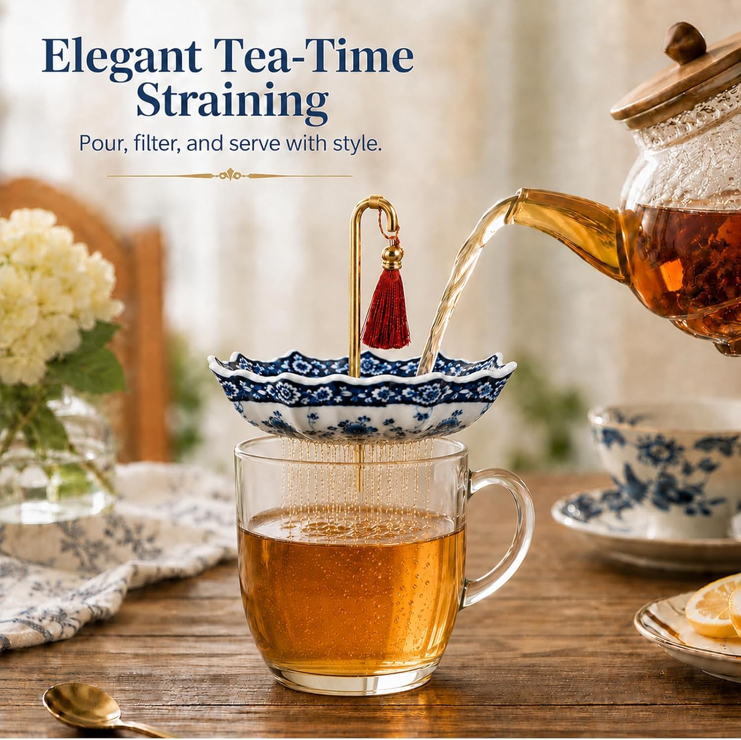 Porcelain Umbrella Tea Strainer