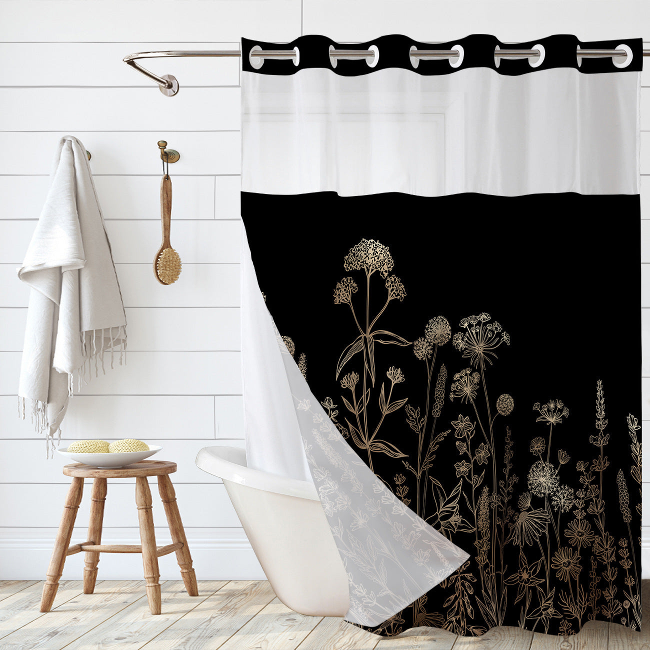 Snap In Shower Curtain