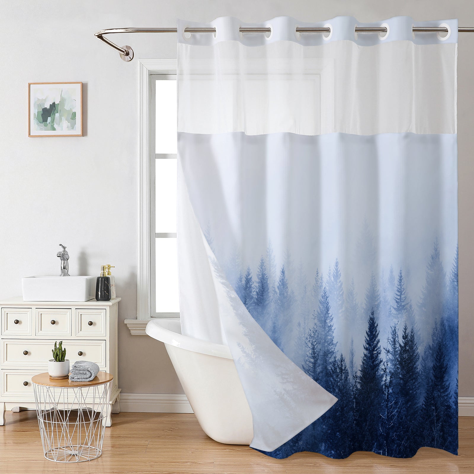 Snap In Shower Curtain