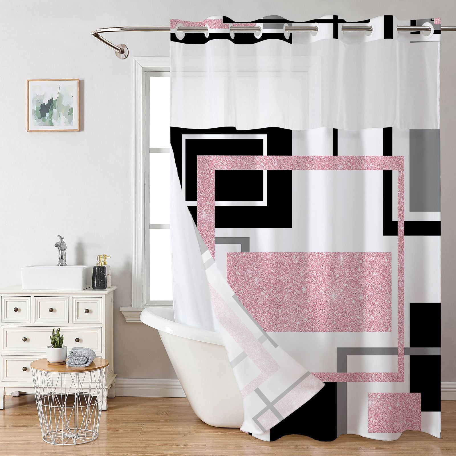 Snap In Shower Curtain