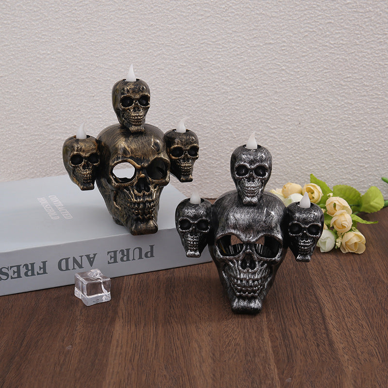 Skeleton Skull Candlestick Holder(2 Pack)