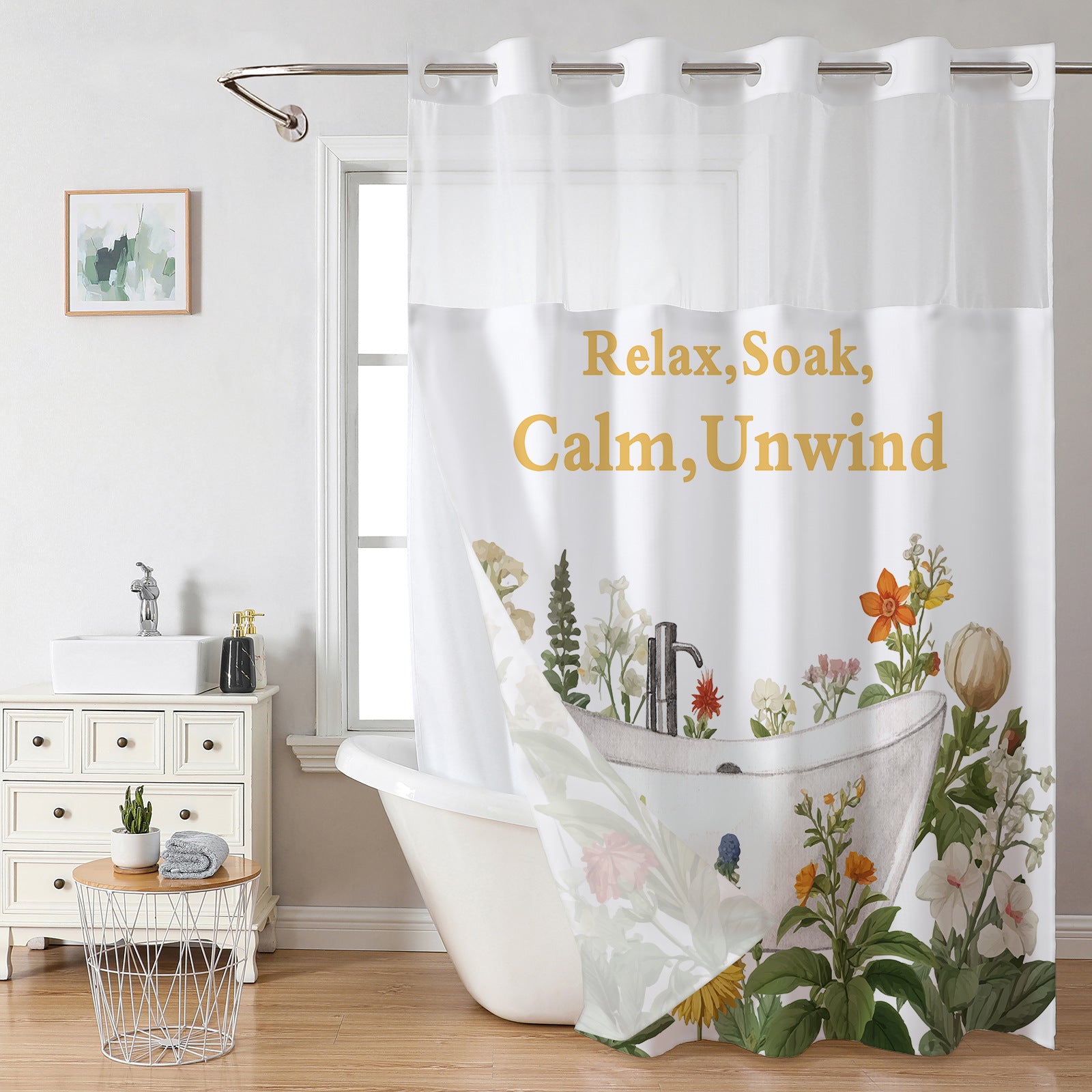 Snap In Shower Curtain