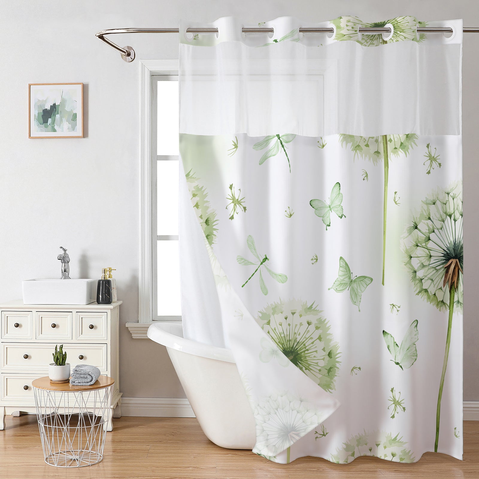 Snap In Shower Curtain