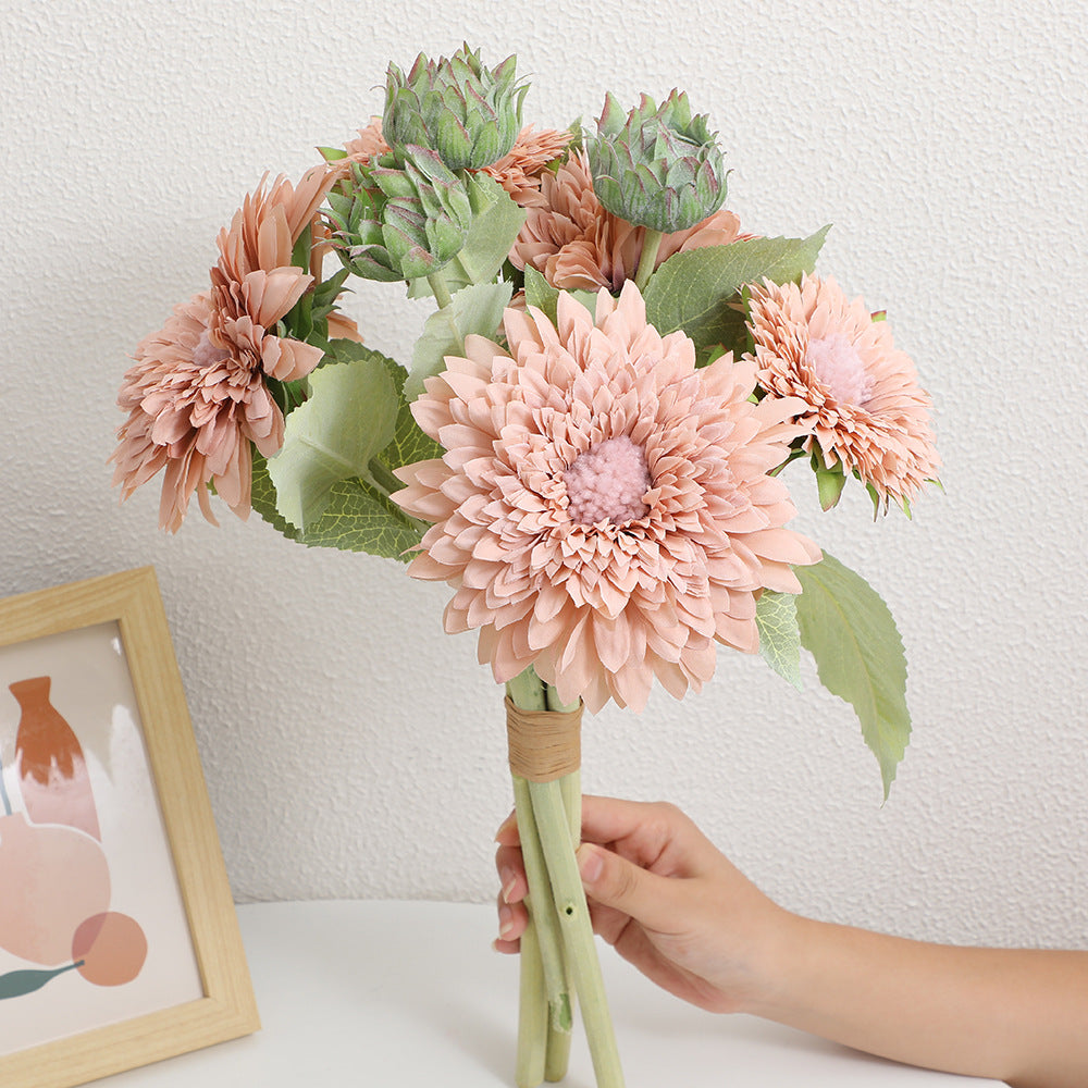 Teddy Pom Faux Sunflowers