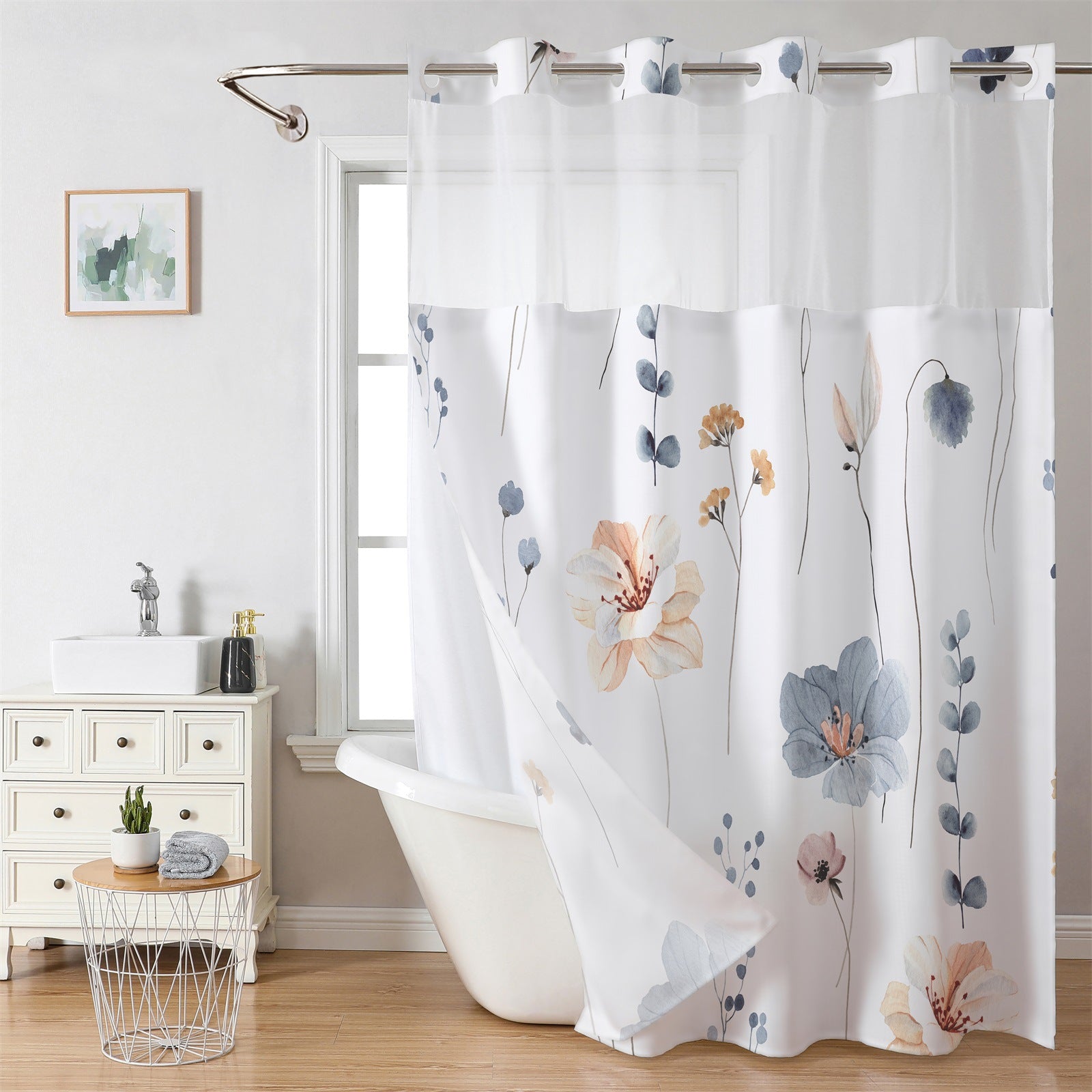 Snap In Shower Curtain