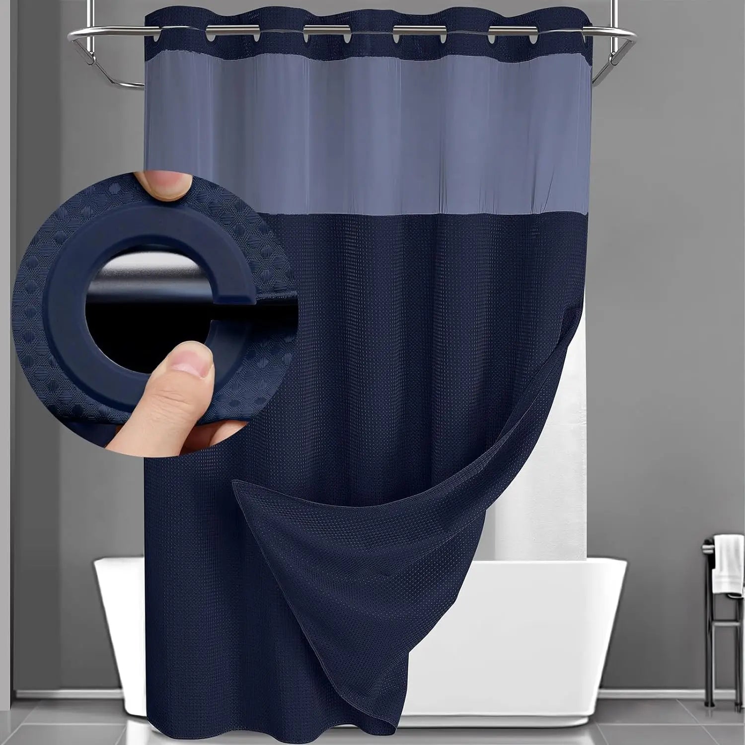 Snap In Shower Curtain
