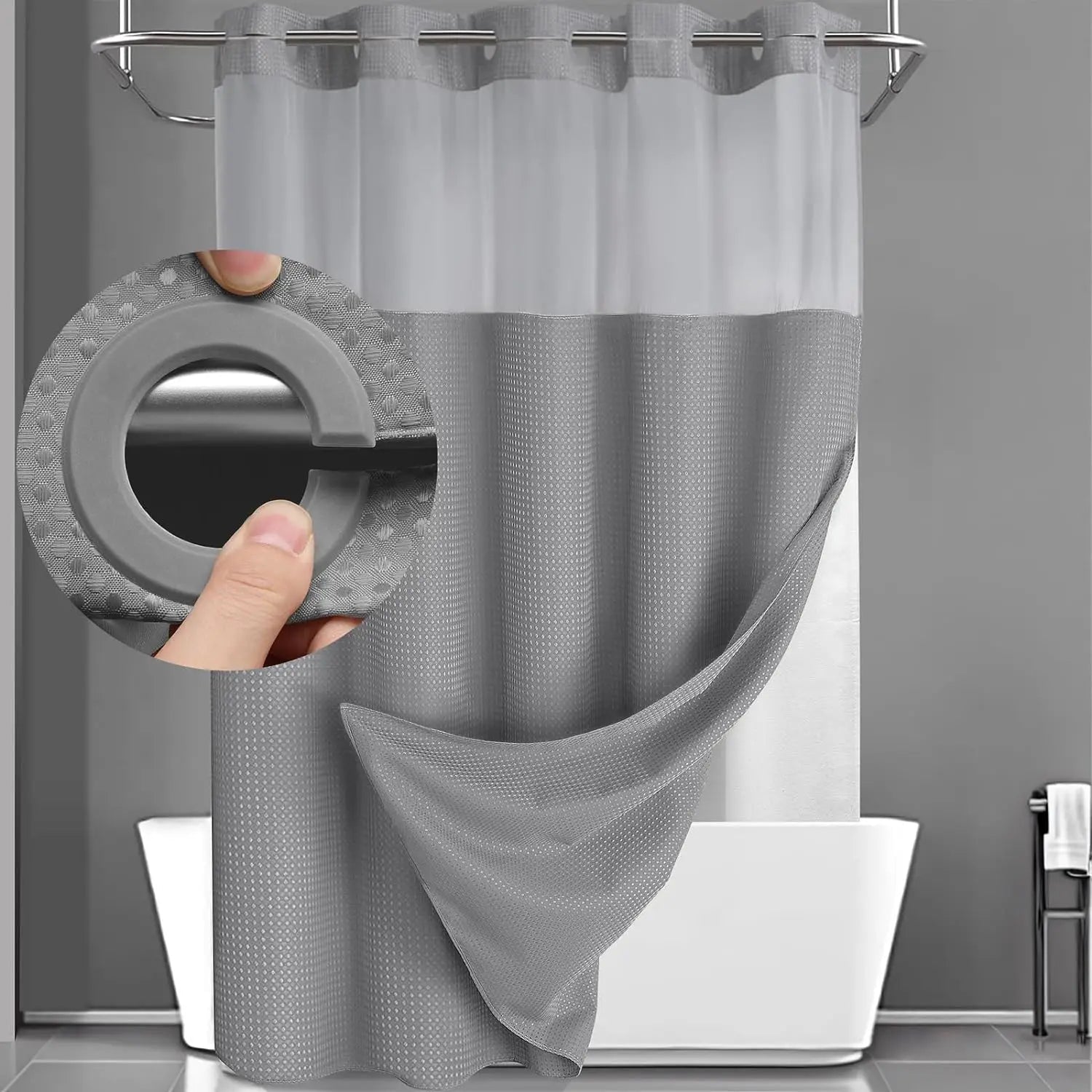 Snap In Shower Curtain