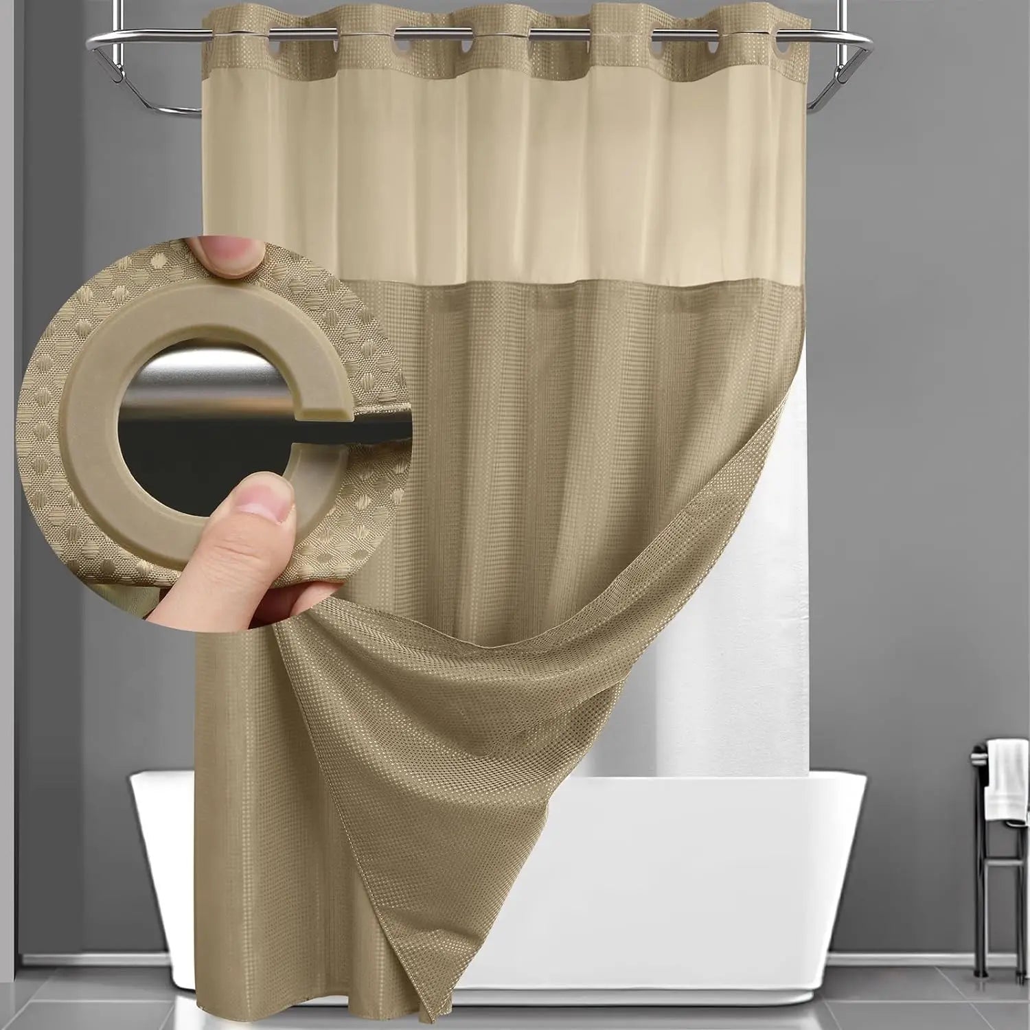 Snap In Shower Curtain
