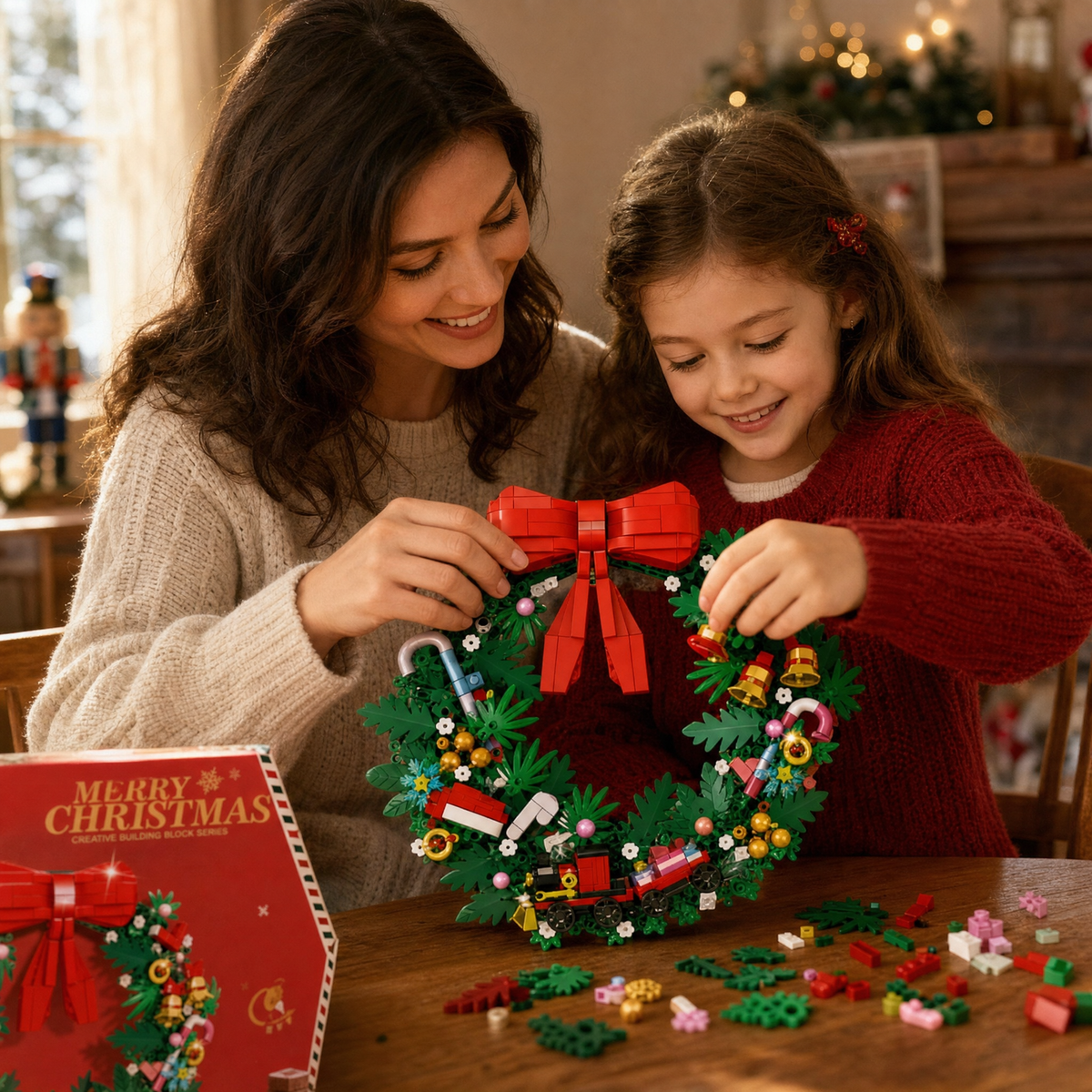 Merry Brick Christmas Wreath Set