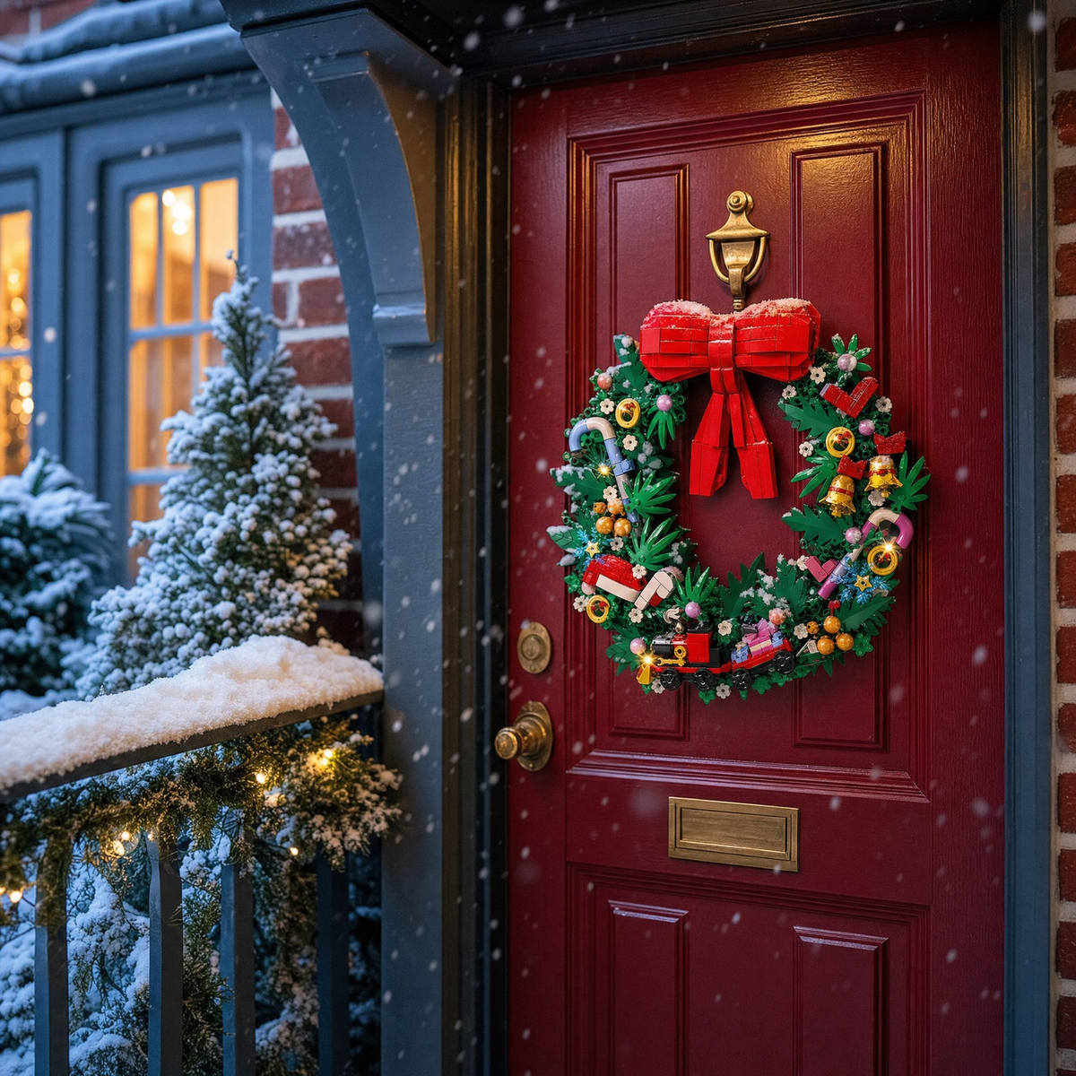 Merry Brick Christmas Wreath Set