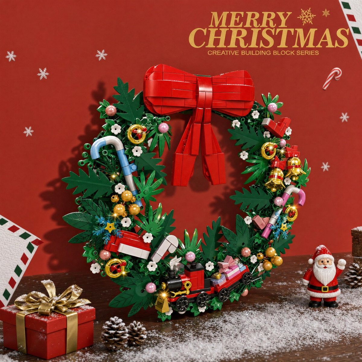 Merry Brick Christmas Wreath Set