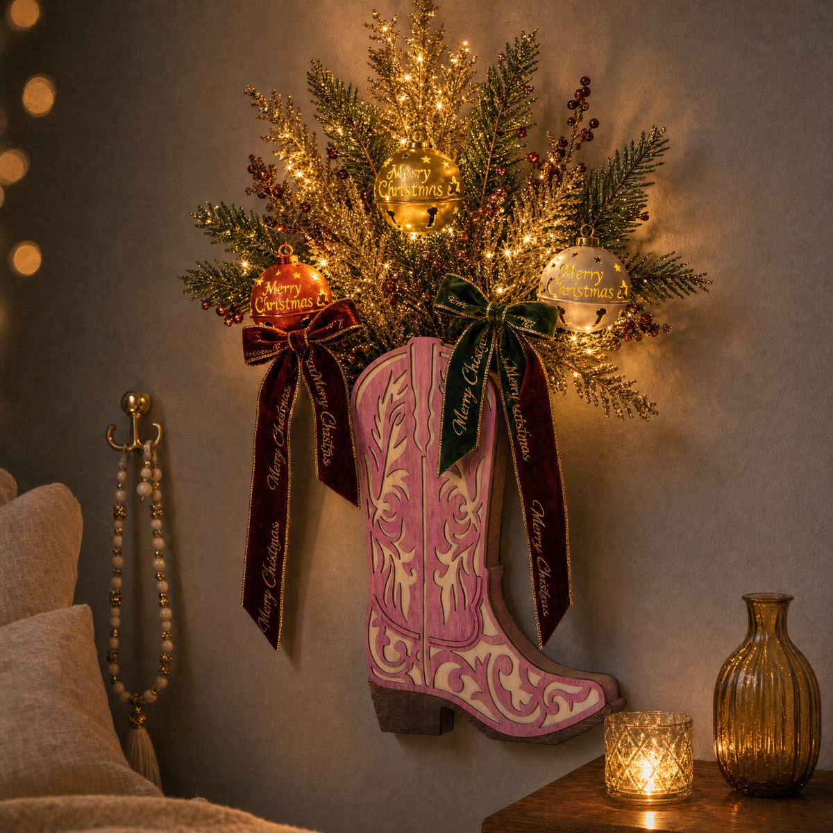 Boots & Blooms Wall Planter (Xmas Edition)
