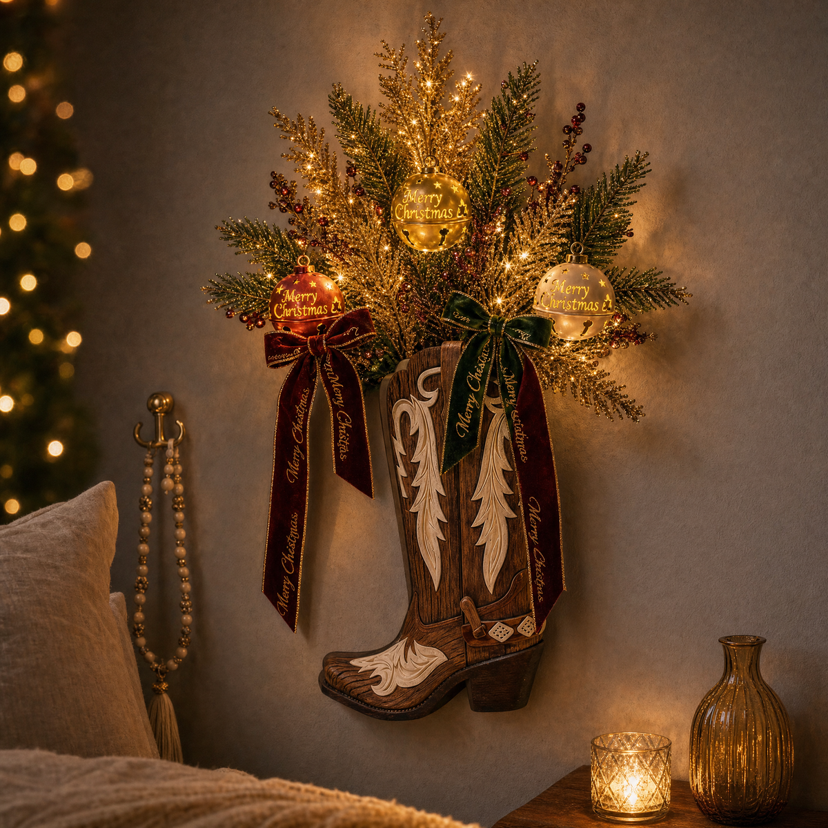 Boots & Blooms Wall Planter (Xmas Edition)