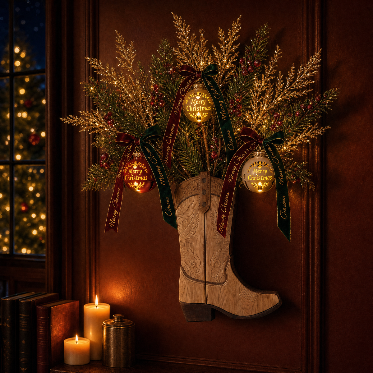 Boots & Blooms Wall Planter (Xmas Edition)