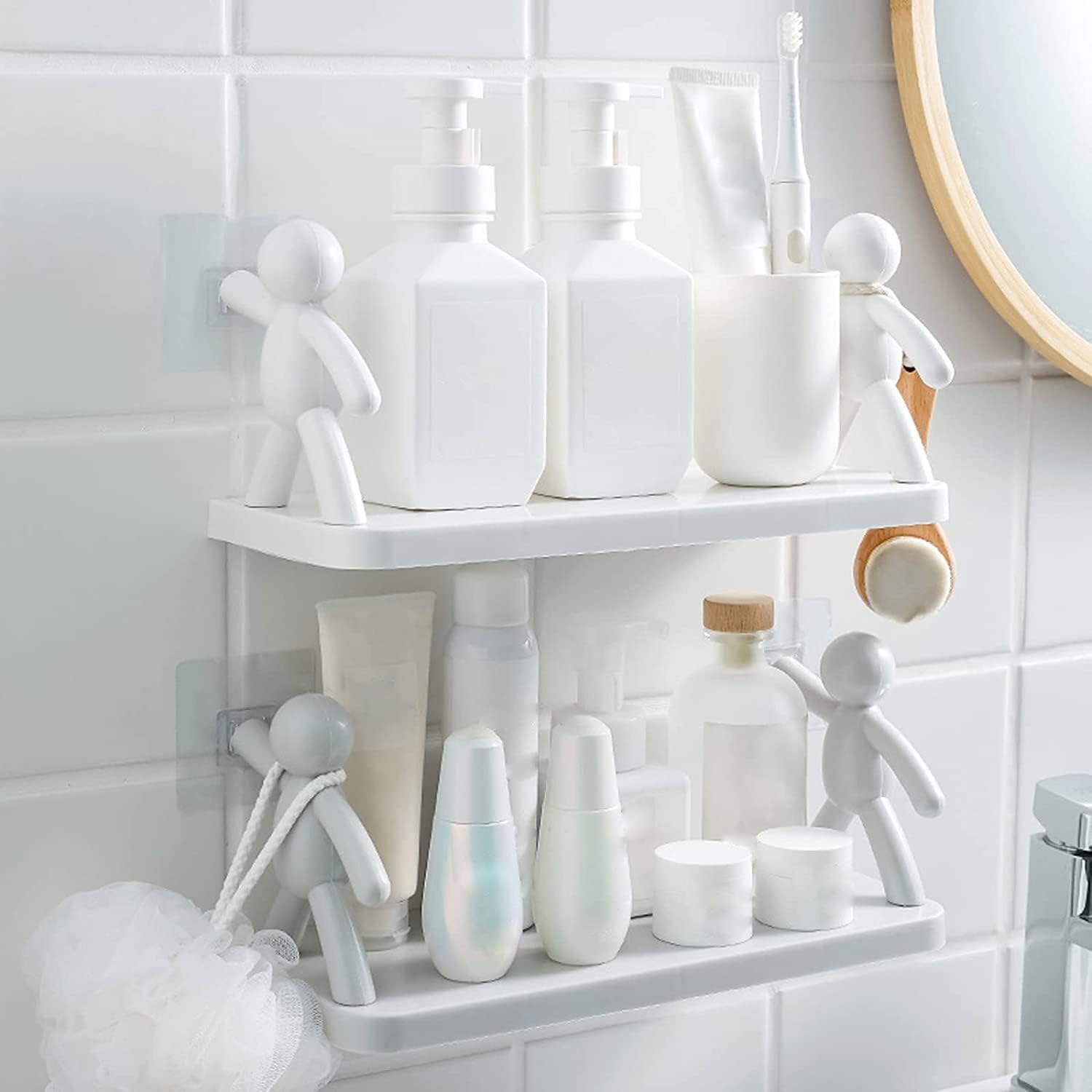 Floating Adhesive Bathroom Shelf