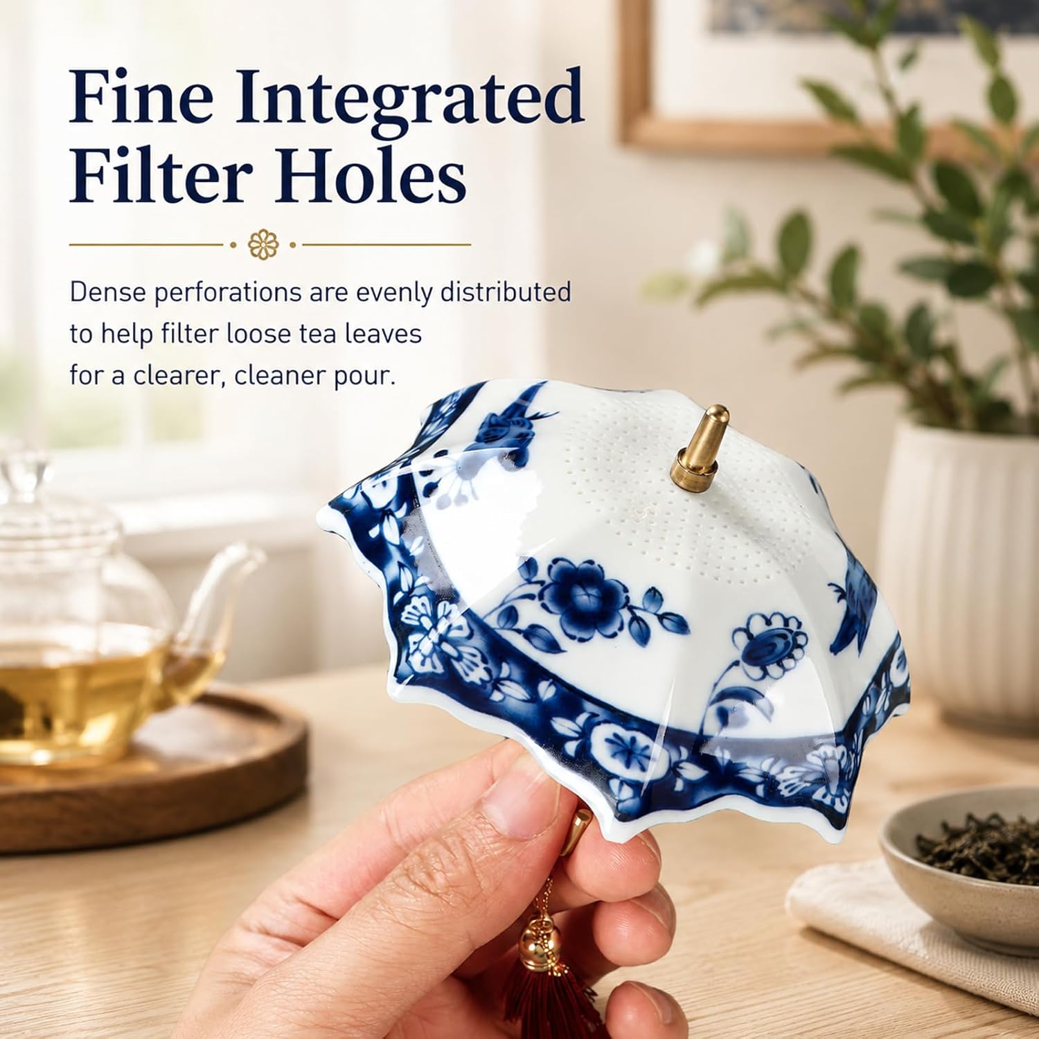 Porcelain Umbrella Tea Strainer