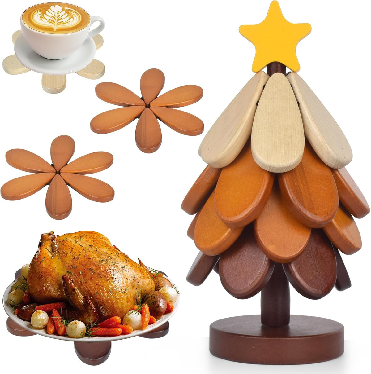 Christmas Tree Trivet & Coaster Set