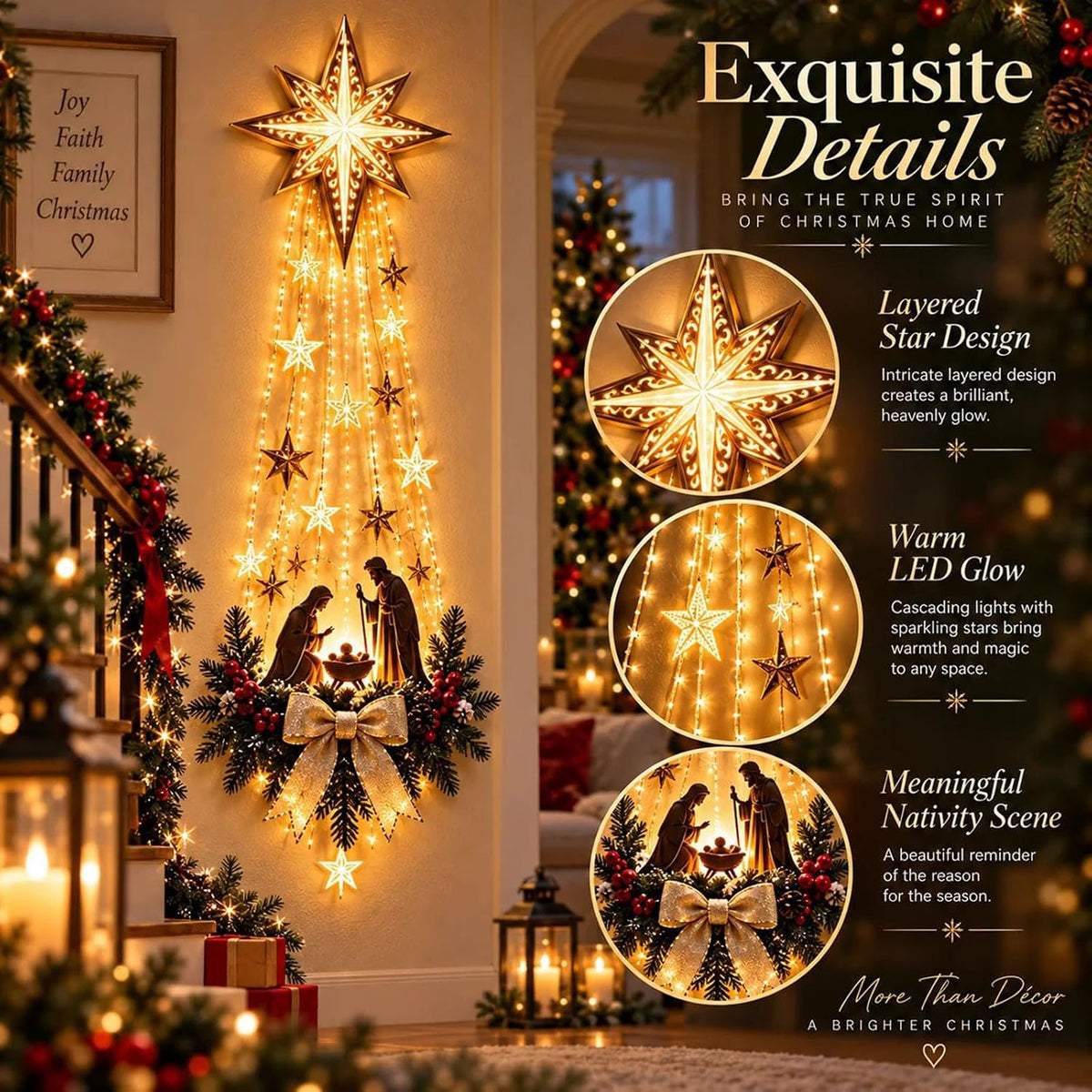 Holy Night Christmas Light Decor