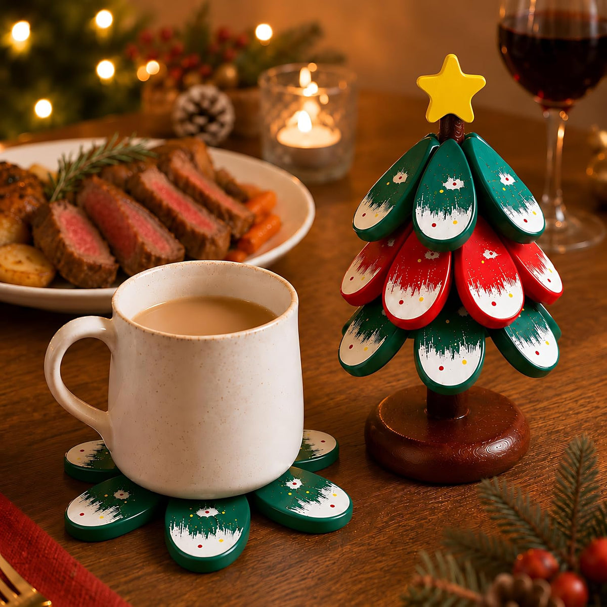 Christmas Tree Trivet & Coaster Set