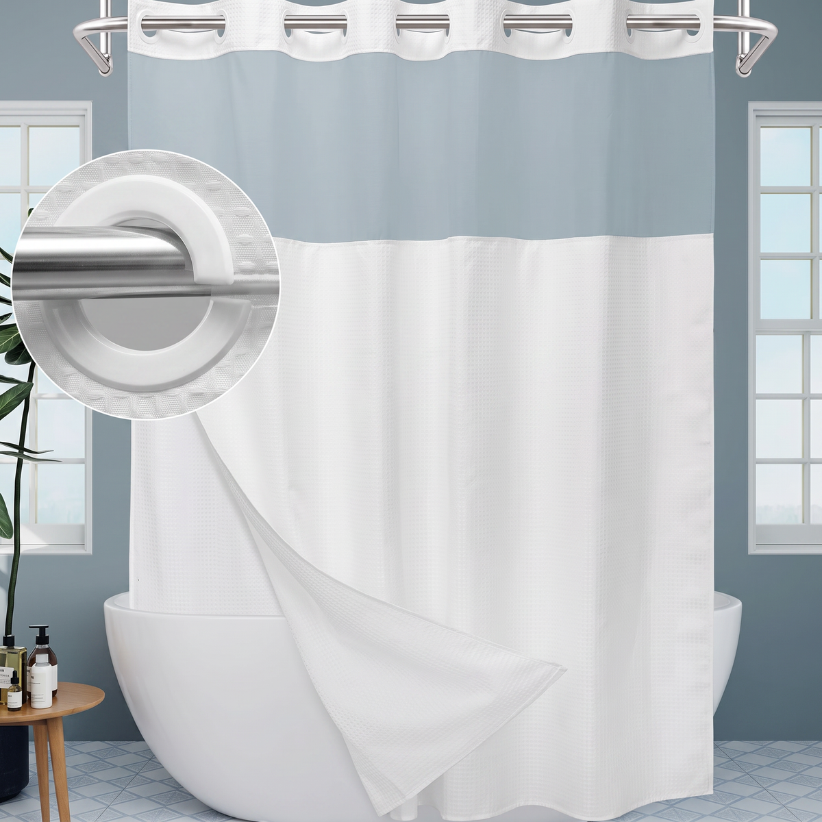(Size Variants)Snap In Shower Curtain