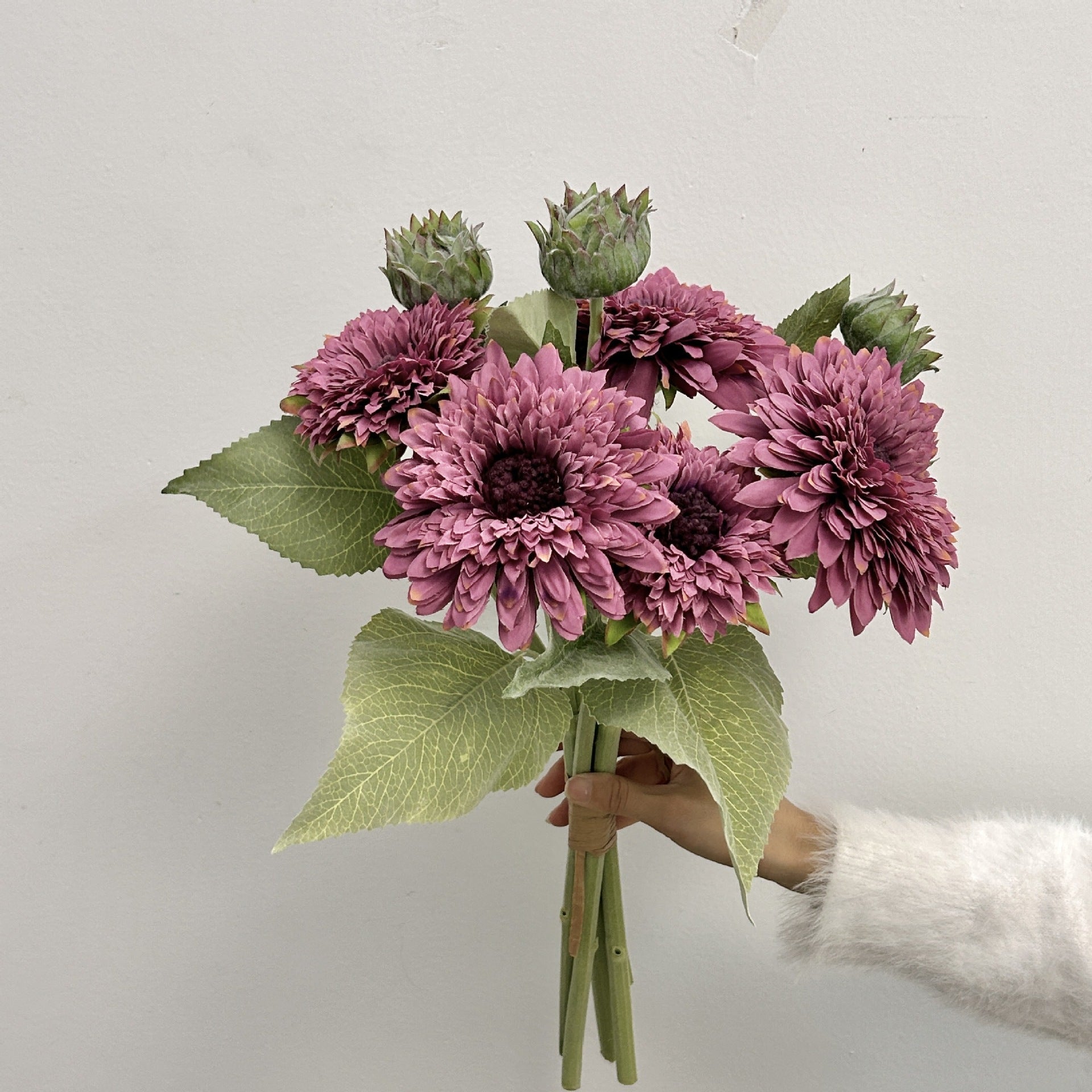 Teddy Pom Faux Sunflowers