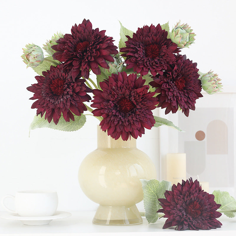 Teddy Pom Faux Sunflowers