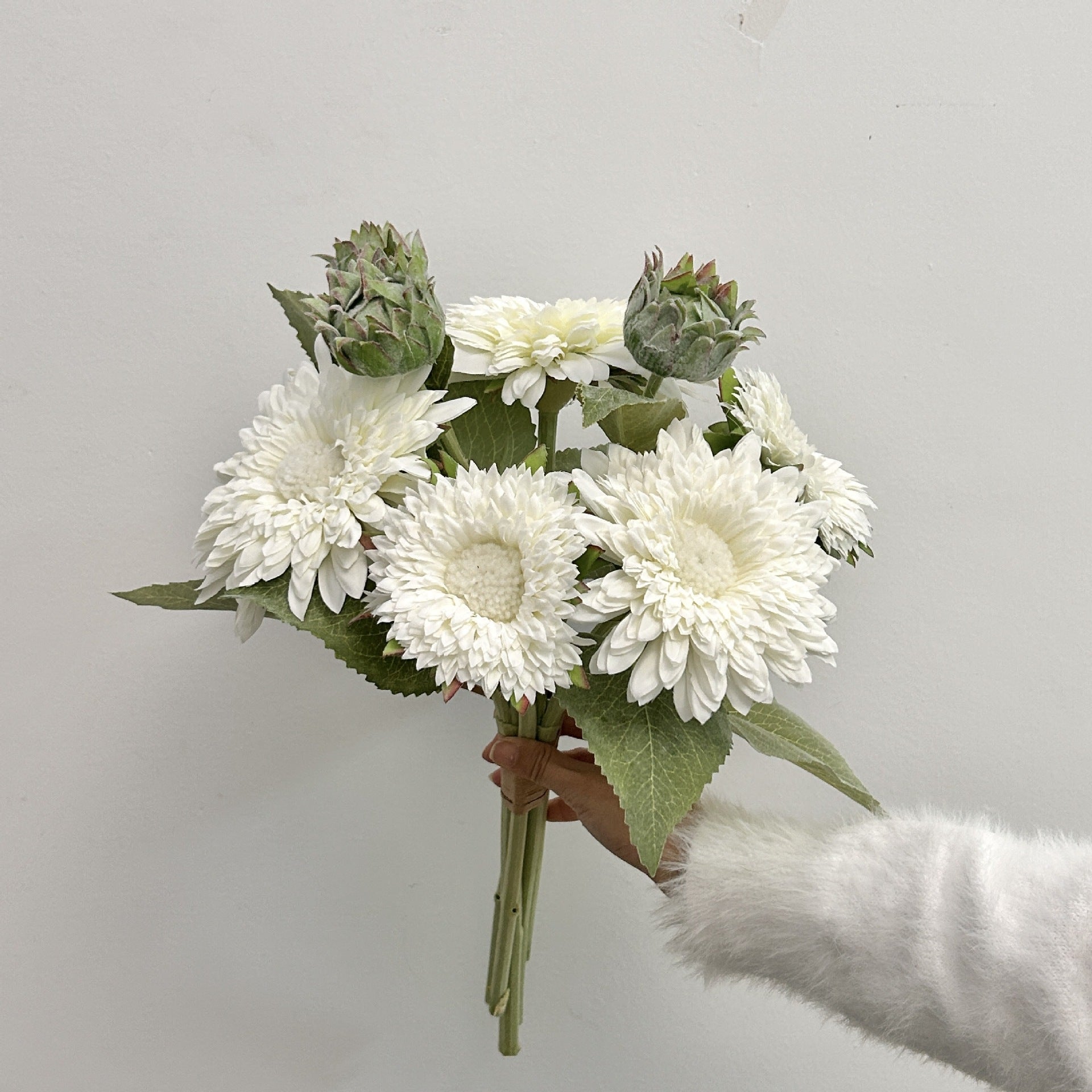 Teddy Pom Faux Sunflowers
