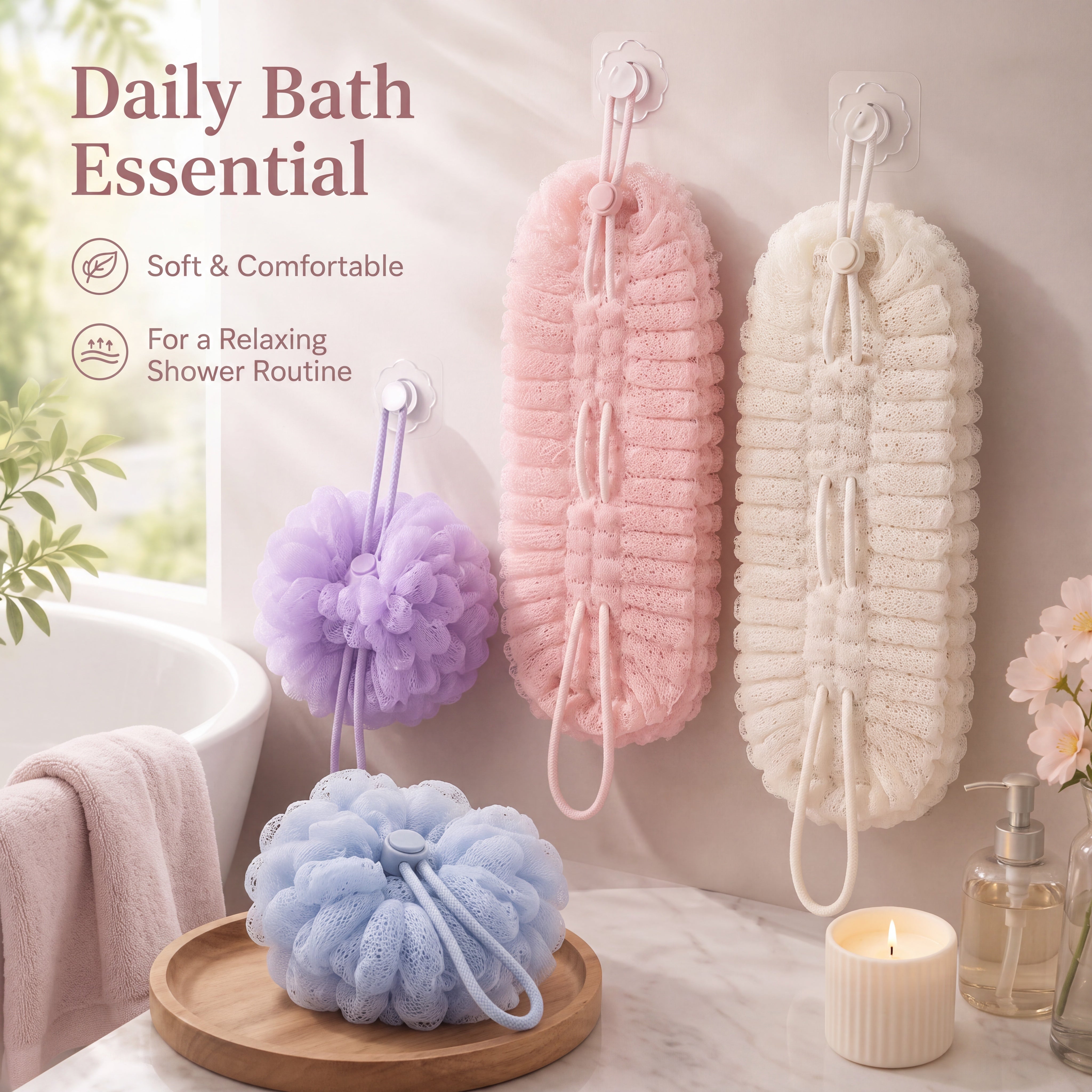 2 in 1 Exfoliating Net Body Scrubber