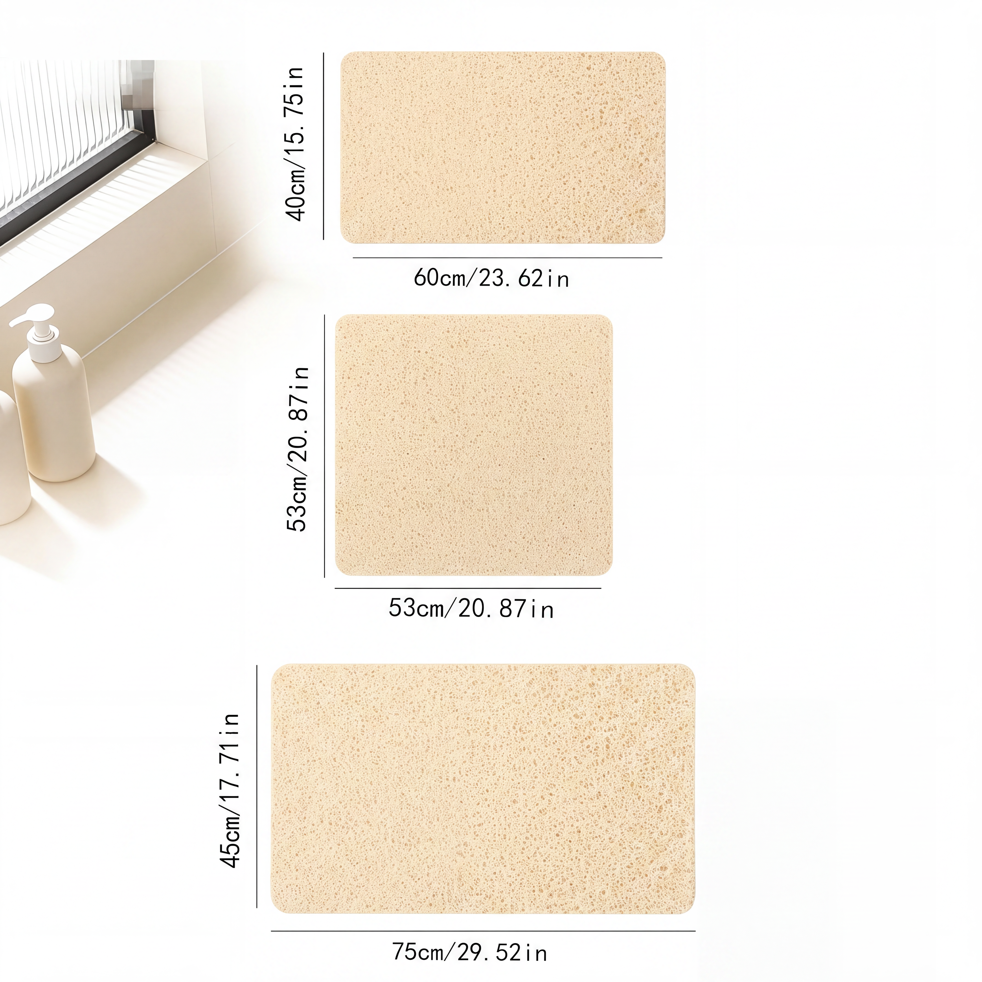 Loofah Foot Scrubber Non-Slip Shower Mat