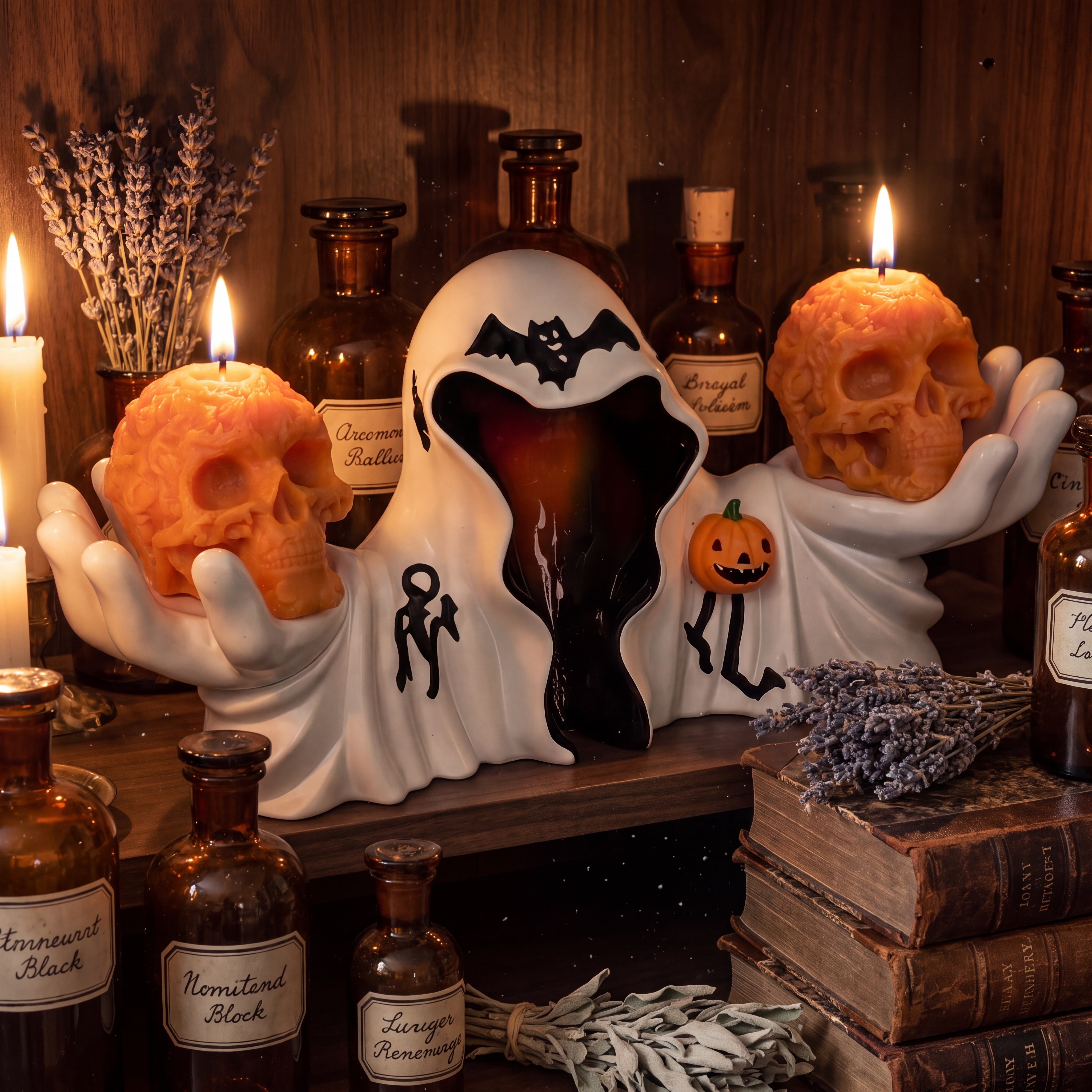 Hooded Reaper Dual Candle Holder