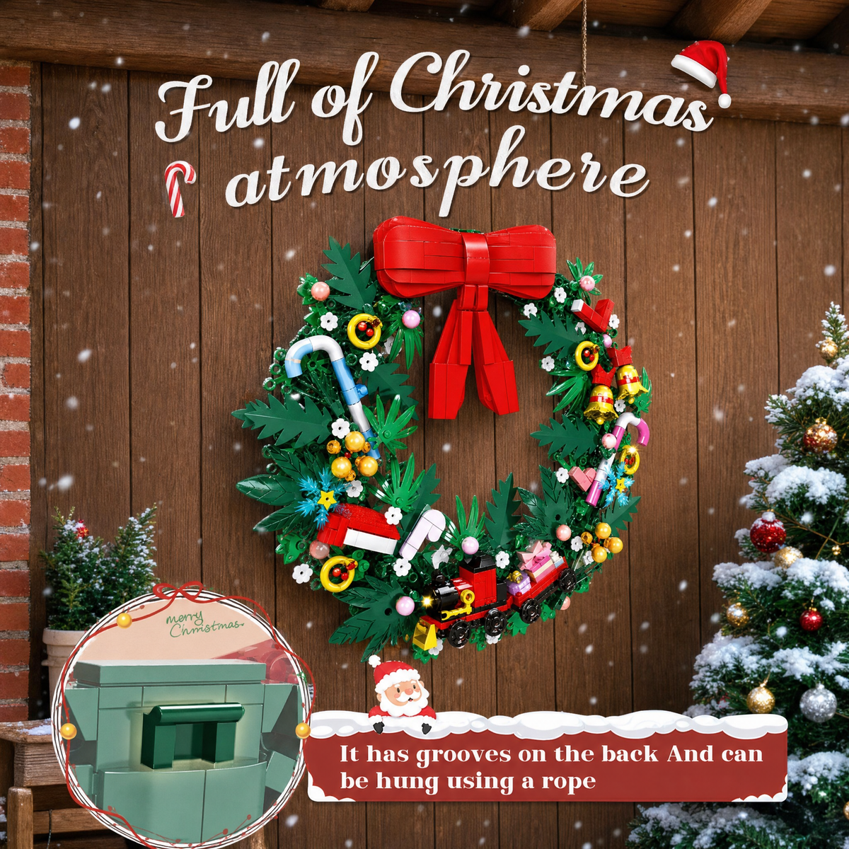 Merry Brick Christmas Wreath Set
