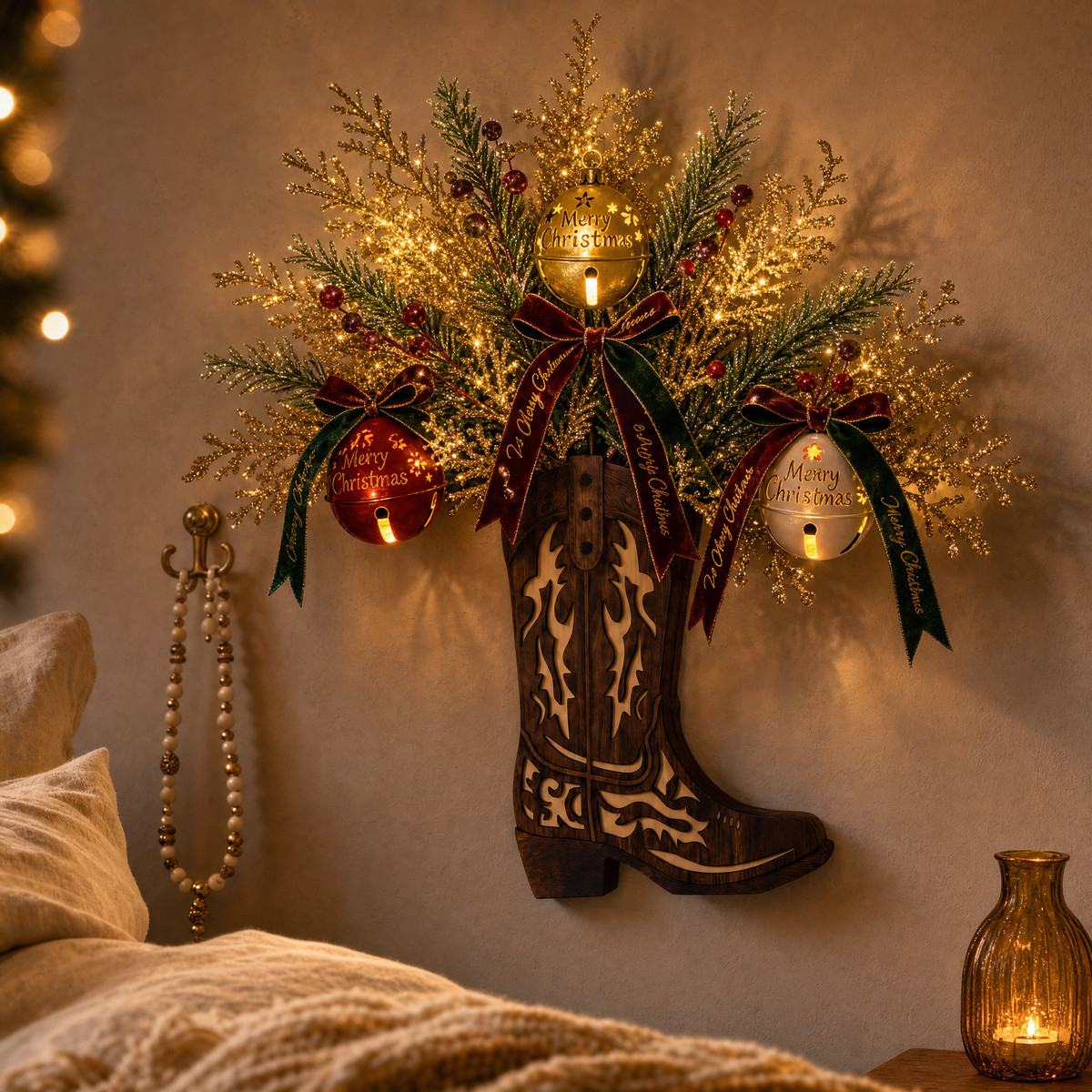 Boots & Blooms Wall Planter (Xmas Edition)