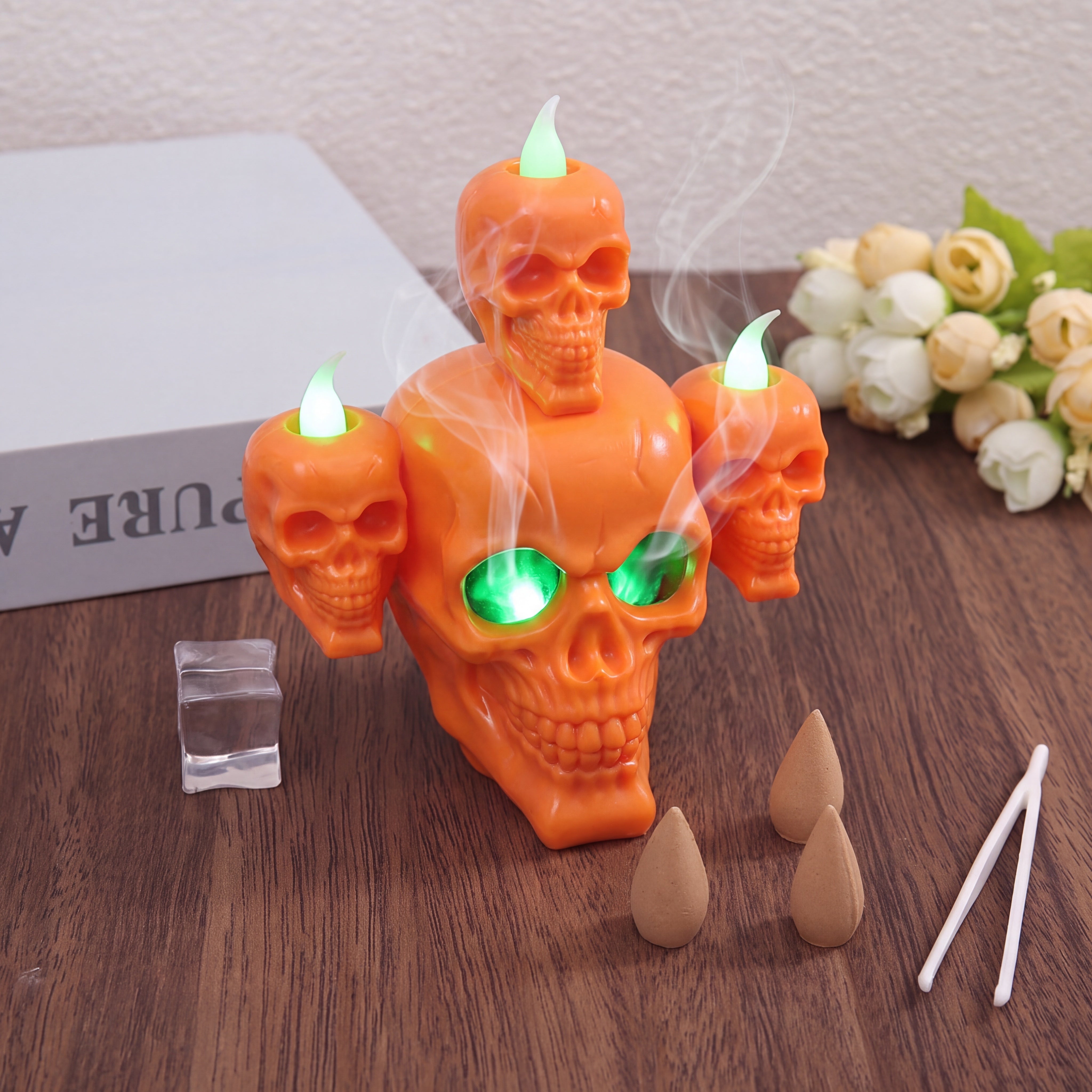 Skeleton Skull Candlestick Holder(2 Pack)
