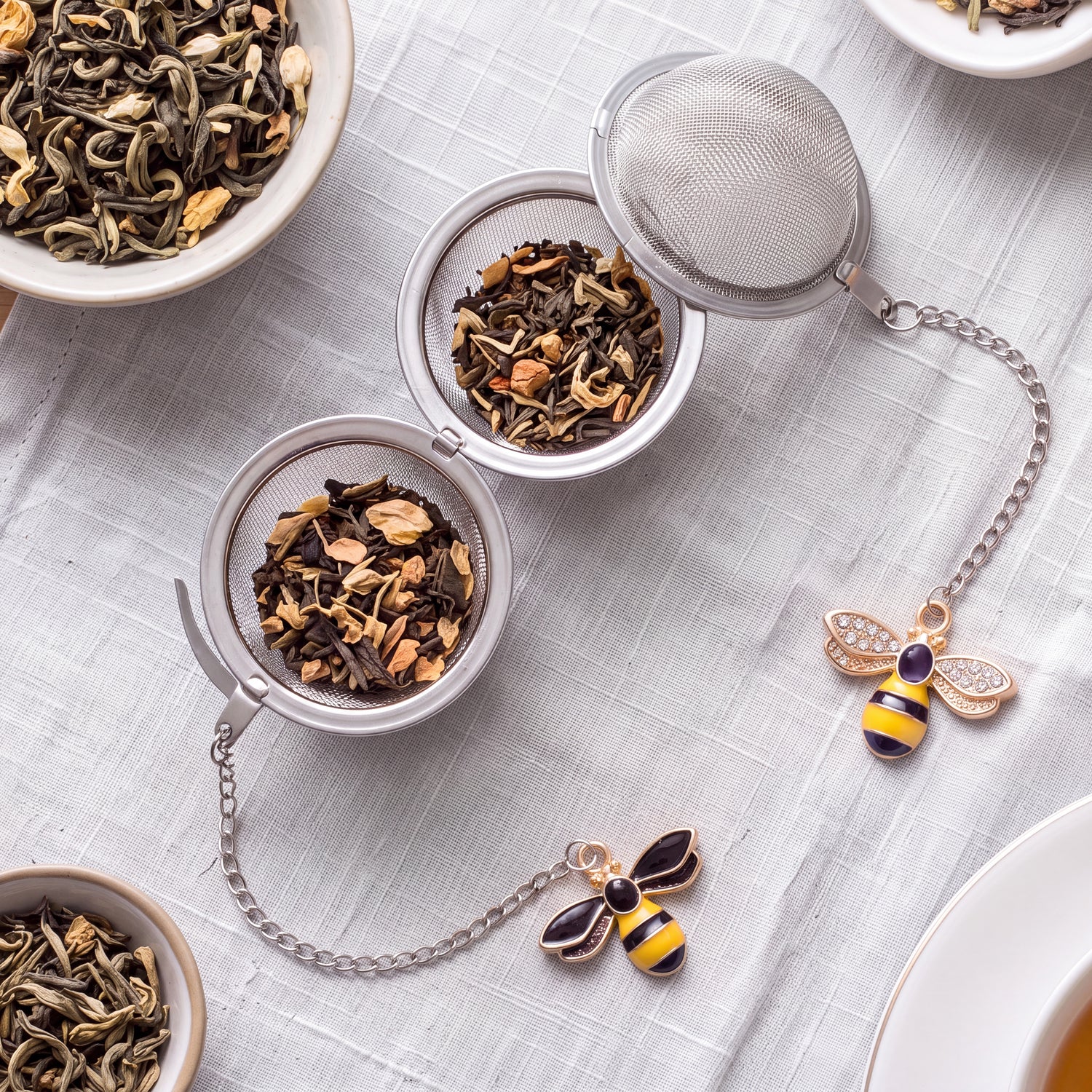 Tea Infuser Set with Dual Charms